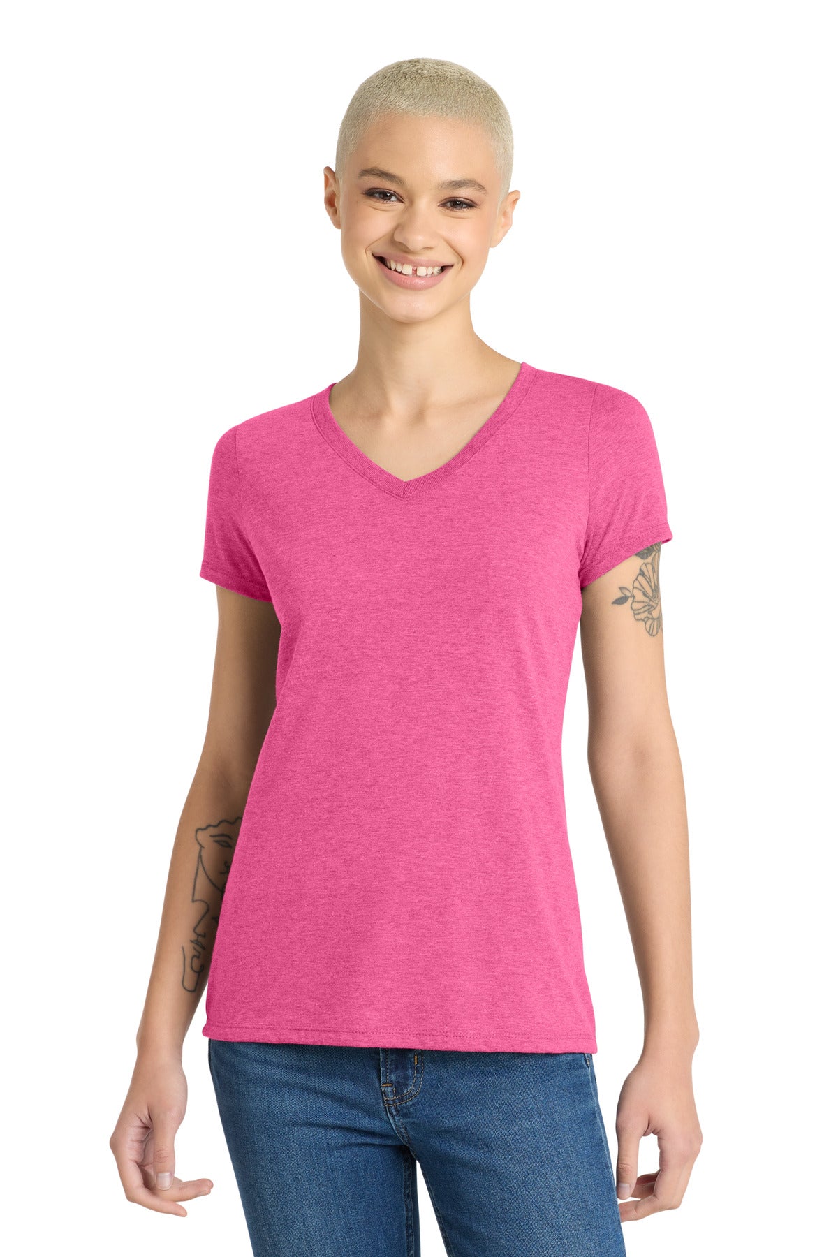 Custom Embroidery or DTF Print - District ® Women's Perfect Tri ® V-Neck Tee. DM1350L