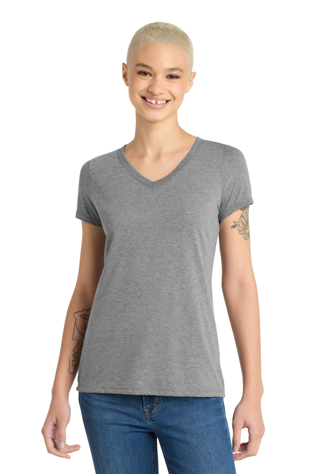 Custom Embroidery or DTF Print - District ® Women's Perfect Tri ® V-Neck Tee. DM1350L