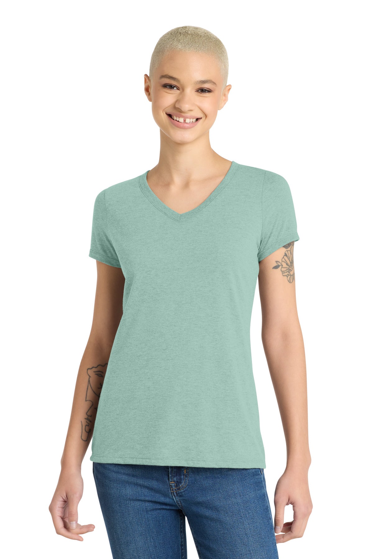 Custom Embroidery or DTF Print - District ® Women's Perfect Tri ® V-Neck Tee. DM1350L