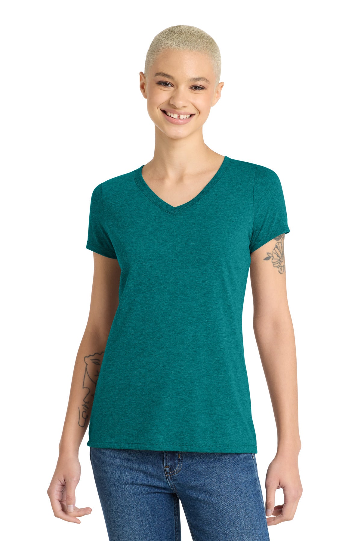 Custom Embroidery or DTF Print - District ® Women's Perfect Tri ® V-Neck Tee. DM1350L