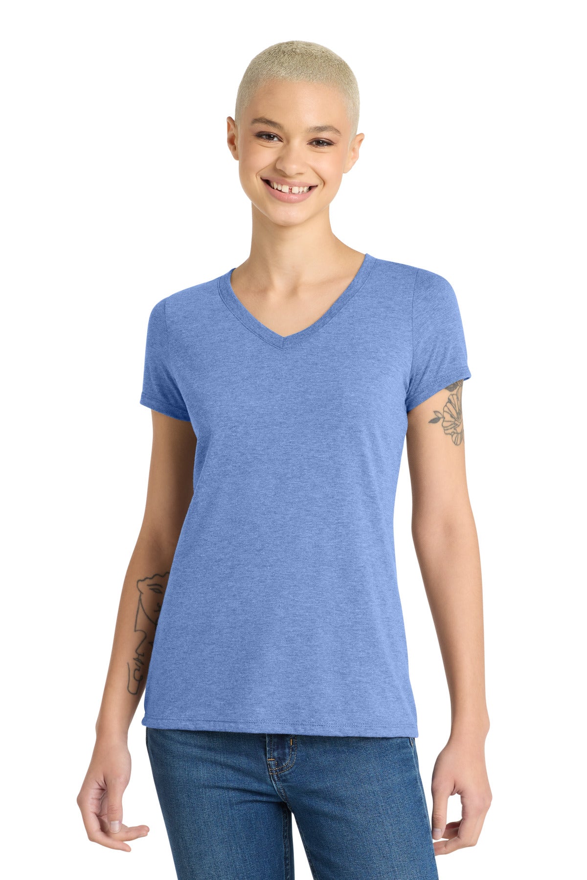 Custom Embroidery or DTF Print - District ® Women's Perfect Tri ® V-Neck Tee. DM1350L