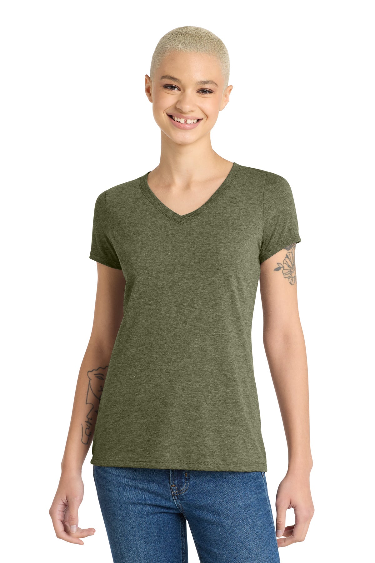 Custom Embroidery or DTF Print - District ® Women's Perfect Tri ® V-Neck Tee. DM1350L