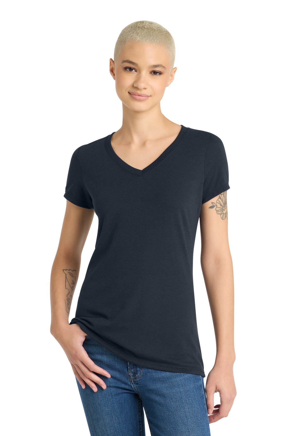 Custom Embroidery or DTF Print - District ® Women's Perfect Tri ® V-Neck Tee. DM1350L