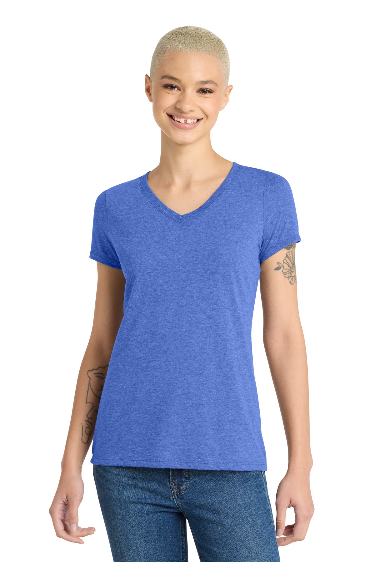 Custom Embroidery or DTF Print - District ® Women's Perfect Tri ® V-Neck Tee. DM1350L
