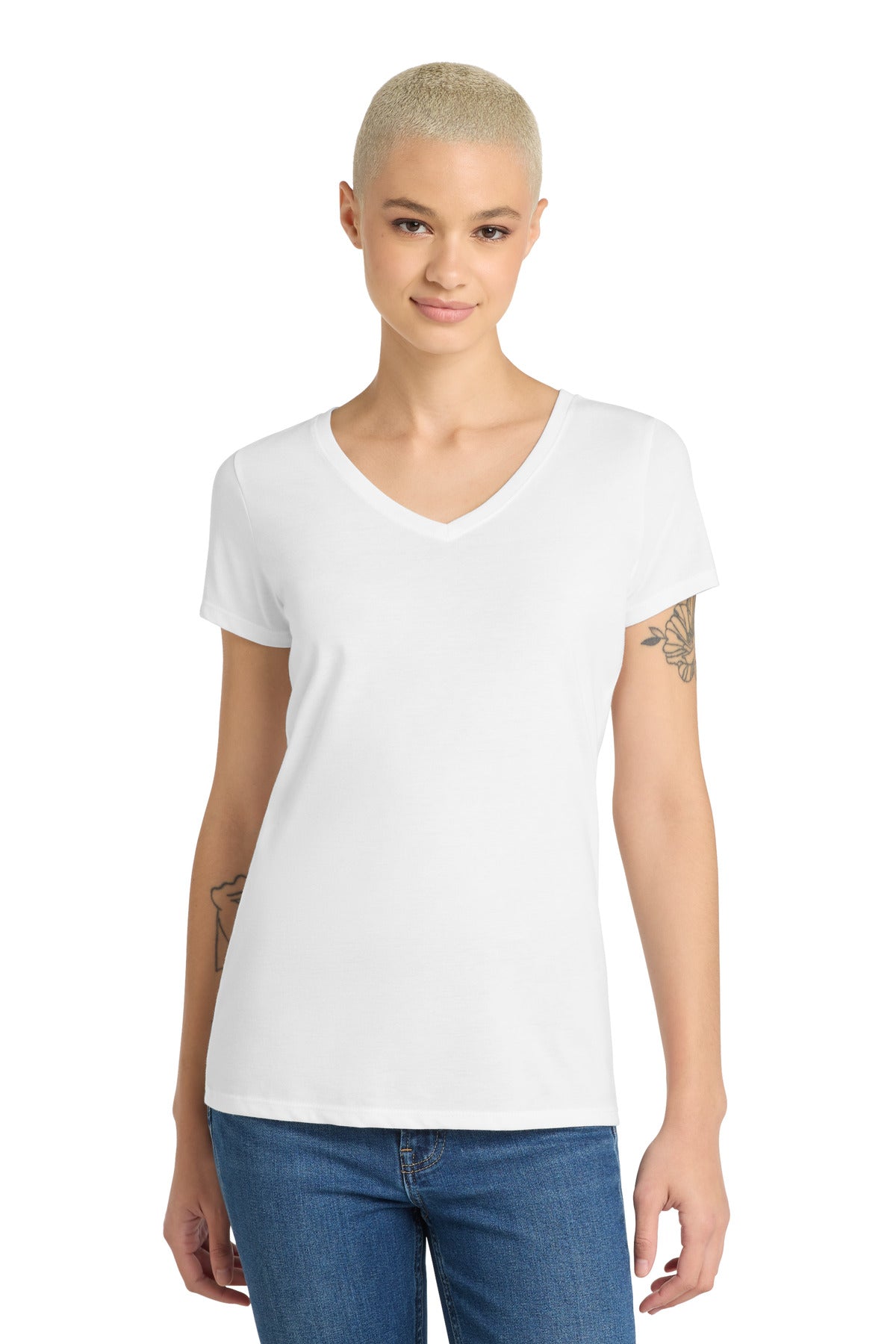 Custom Embroidery or DTF Print - District ® Women's Perfect Tri ® V-Neck Tee. DM1350L