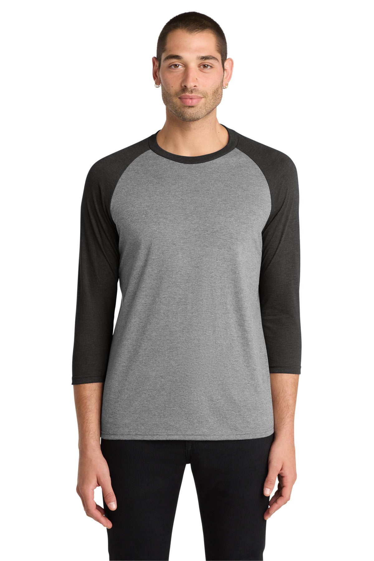 Custom Embroidery or DTF Print - District ® Perfect Tri ® 3/4-Sleeve Raglan. DM136