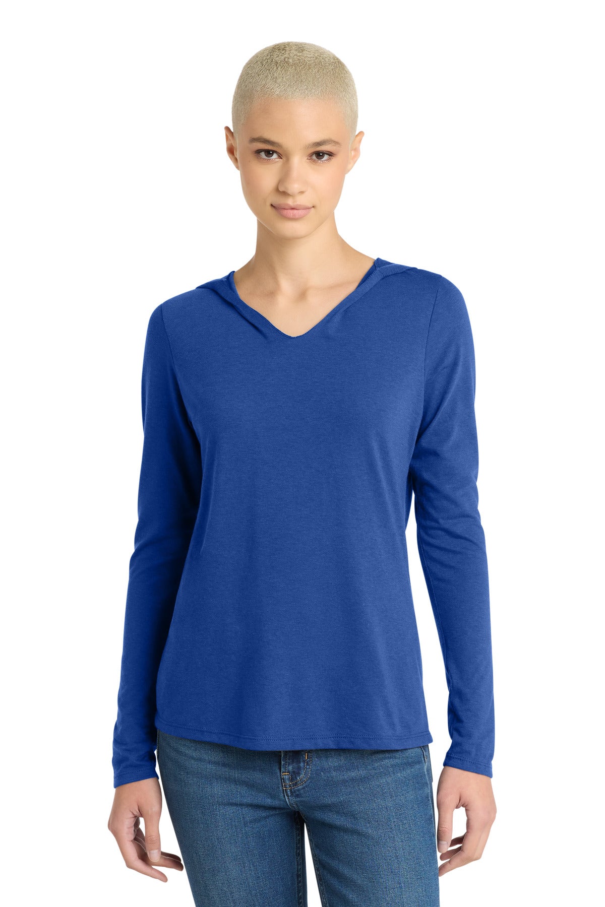 Custom Embroidery or DTF Print - District ® Women's Perfect Tri ® Long Sleeve Hoodie. DM139L