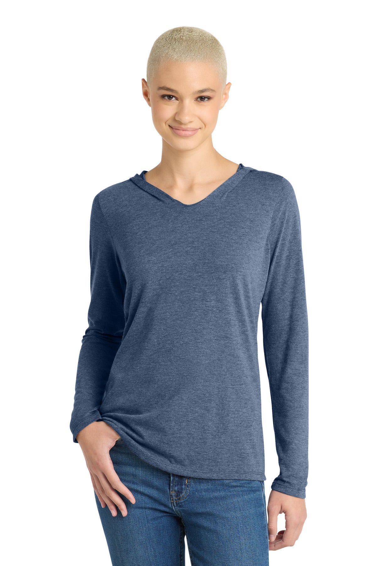 Custom Embroidery or DTF Print - District ® Women's Perfect Tri ® Long Sleeve Hoodie. DM139L