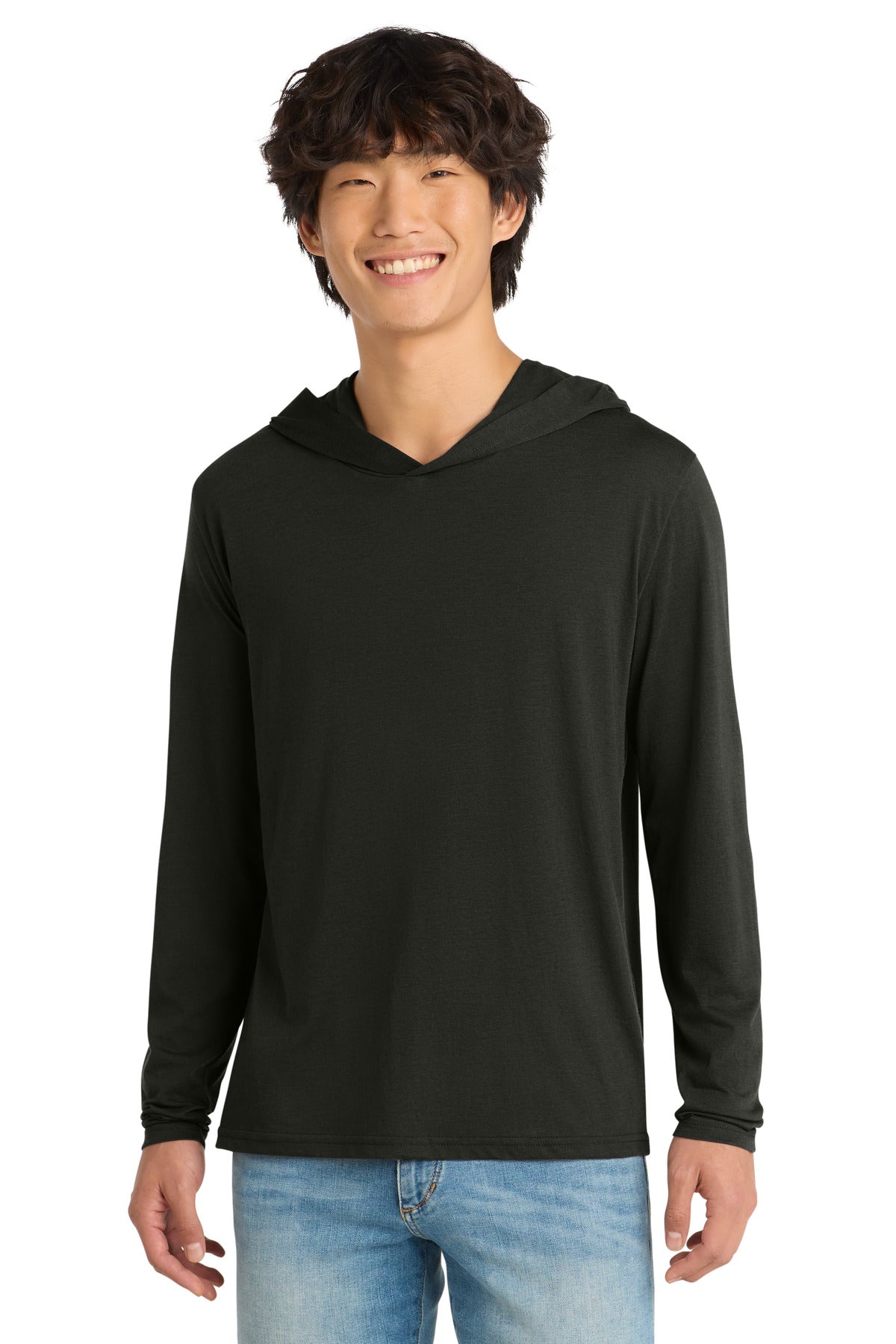 Custom Embroidery or DTF Print - District ® Perfect Tri ® Long Sleeve Hoodie. DM139