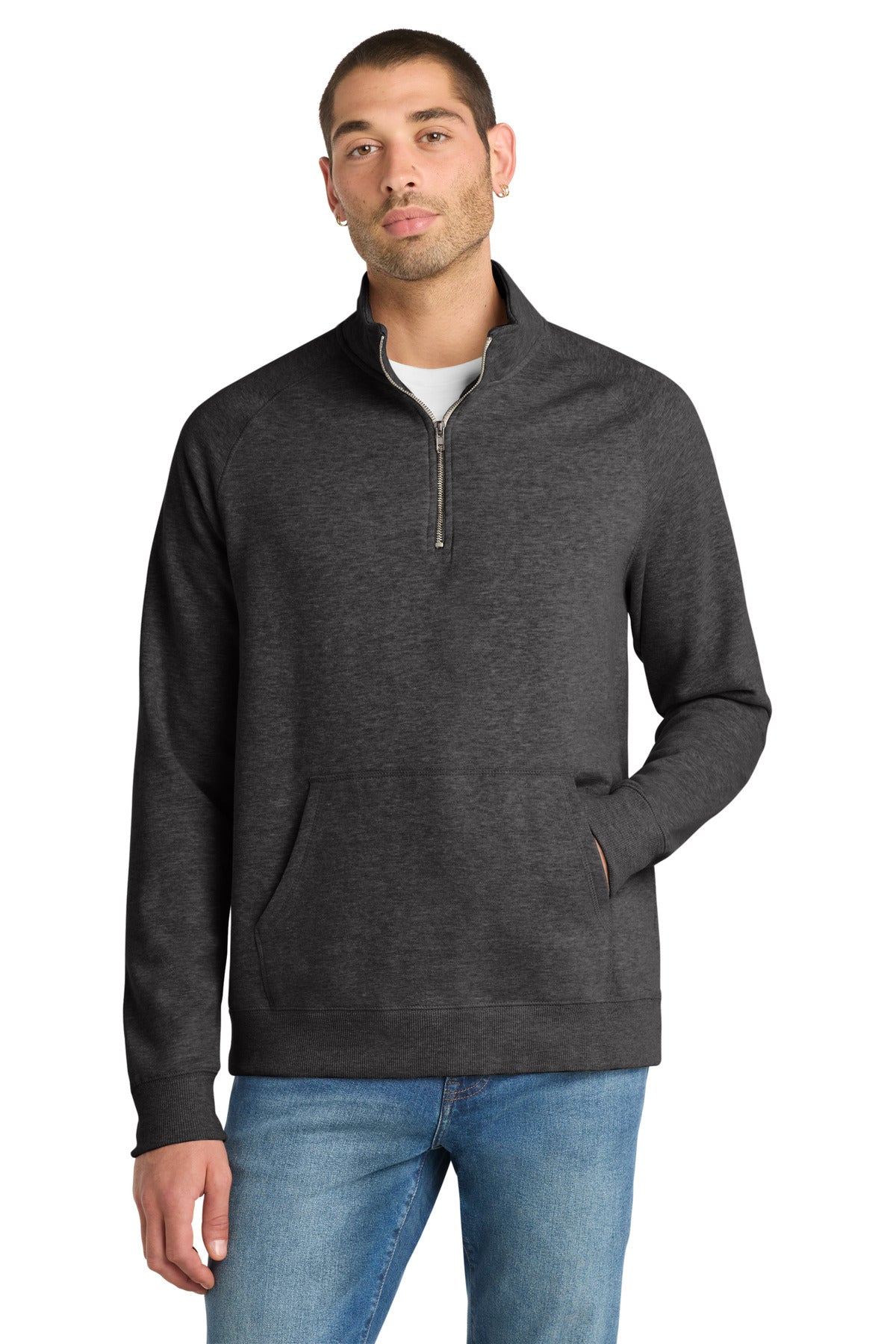Custom Embroidery or DTF Print - District ® Lightweight Fleece 1/4-Zip. DM392