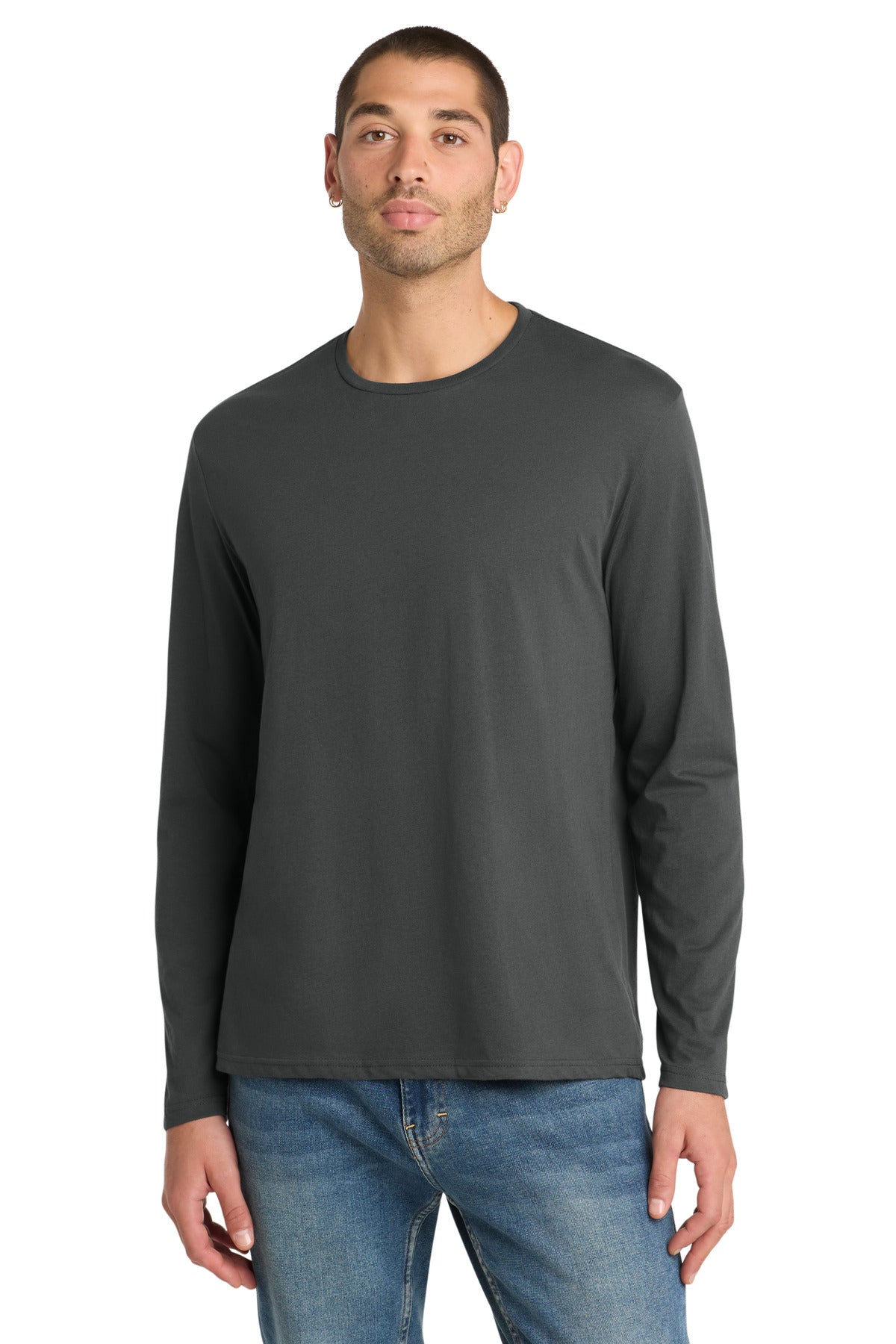 Custom Embroidery or DTF Print - District ® Perfect Weight ® Long Sleeve Tee. DT105