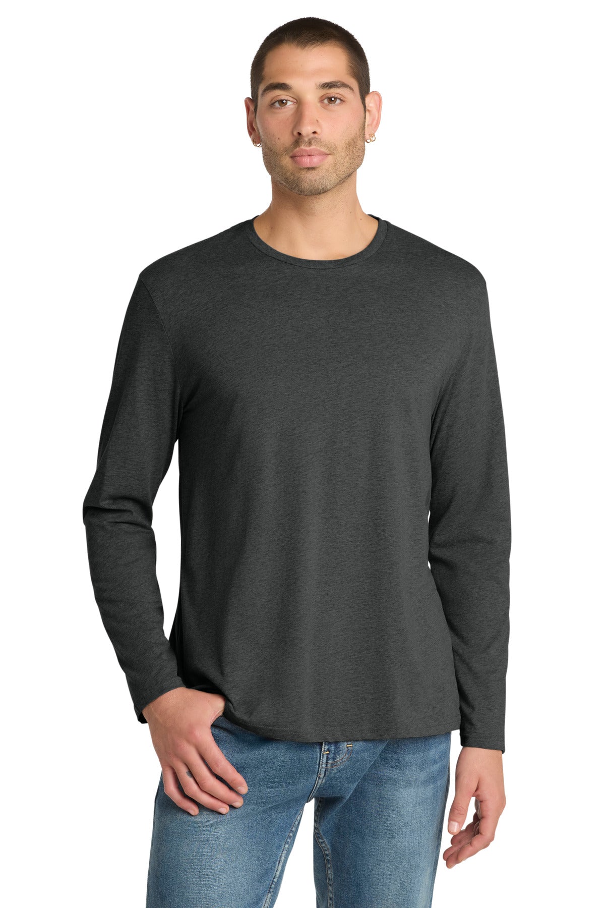 Custom Embroidery or DTF Print - District ® Perfect Weight ® Long Sleeve Tee. DT105