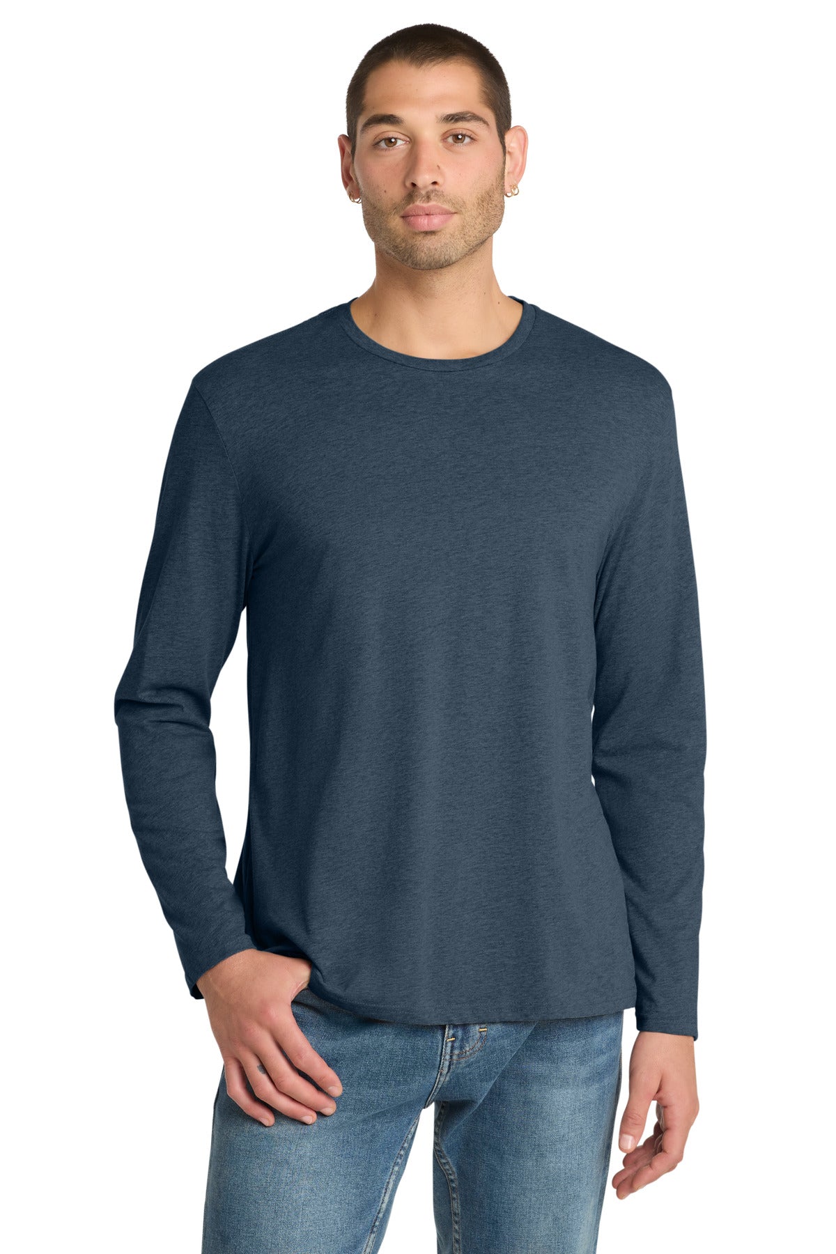 Custom Embroidery or DTF Print - District ® Perfect Weight ® Long Sleeve Tee. DT105