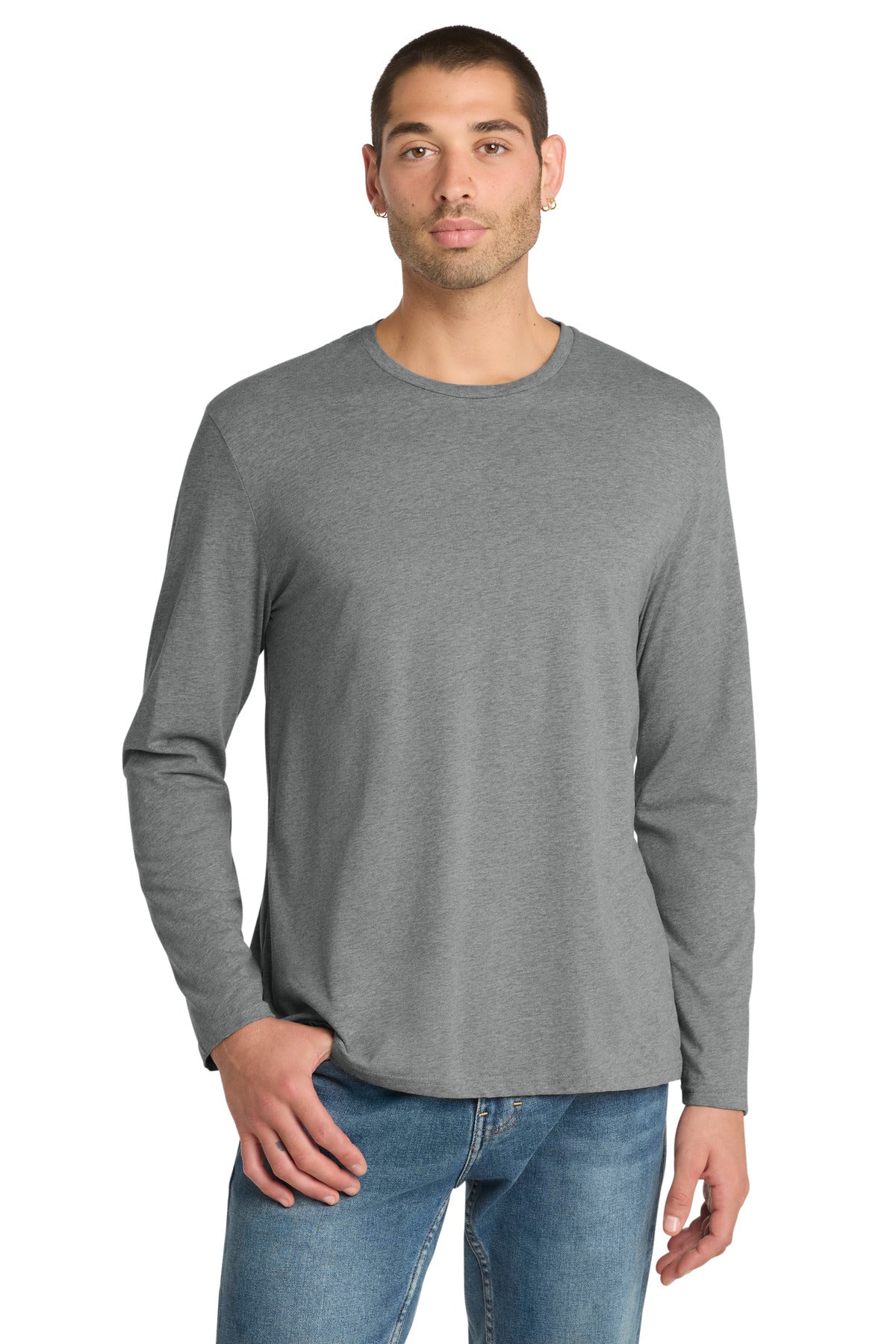 Custom Embroidery or DTF Print - District ® Perfect Weight ® Long Sleeve Tee. DT105