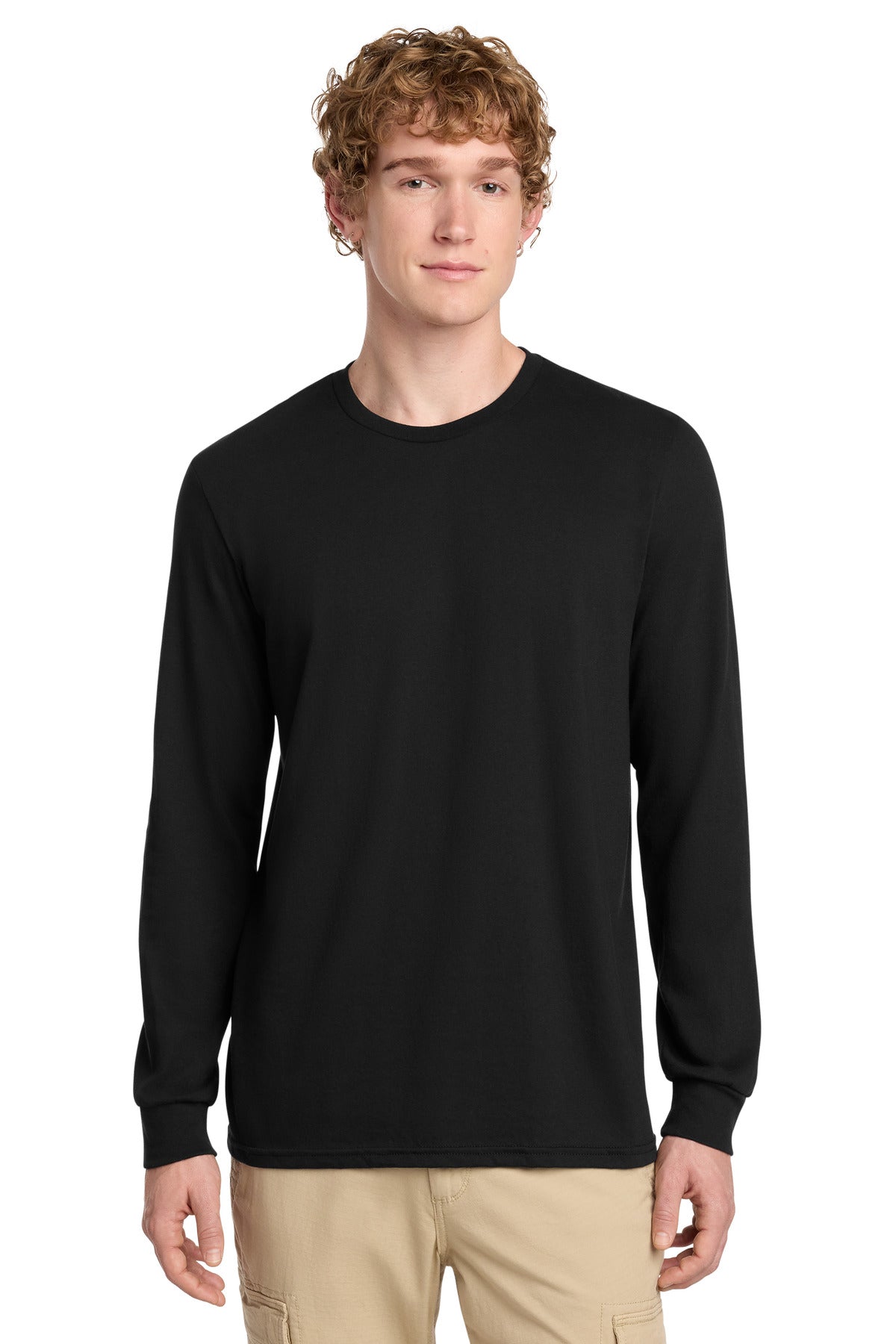 Custom Embroidery or DTF Print - District ® Perfect Blend ® CVC Long Sleeve Tee DT109