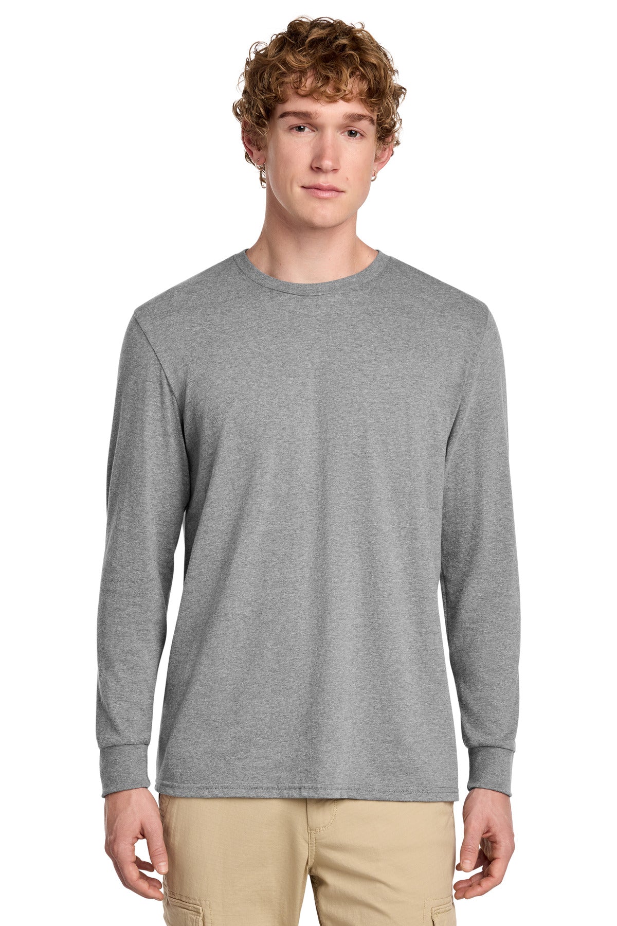 Custom Embroidery or DTF Print - District ® Perfect Blend ® CVC Long Sleeve Tee DT109