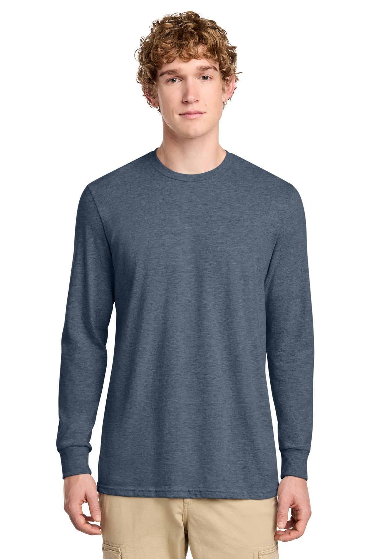 Custom Embroidery or DTF Print - District ® Perfect Blend ® CVC Long Sleeve Tee DT109