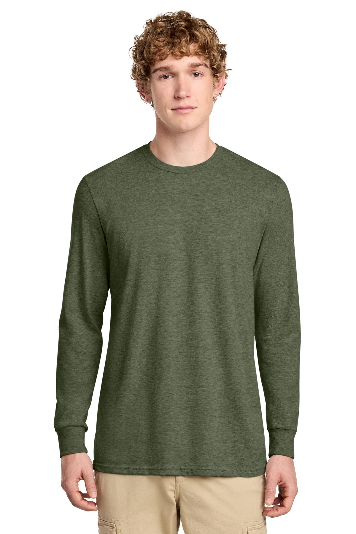 Custom Embroidery or DTF Print - District ® Perfect Blend ® CVC Long Sleeve Tee DT109