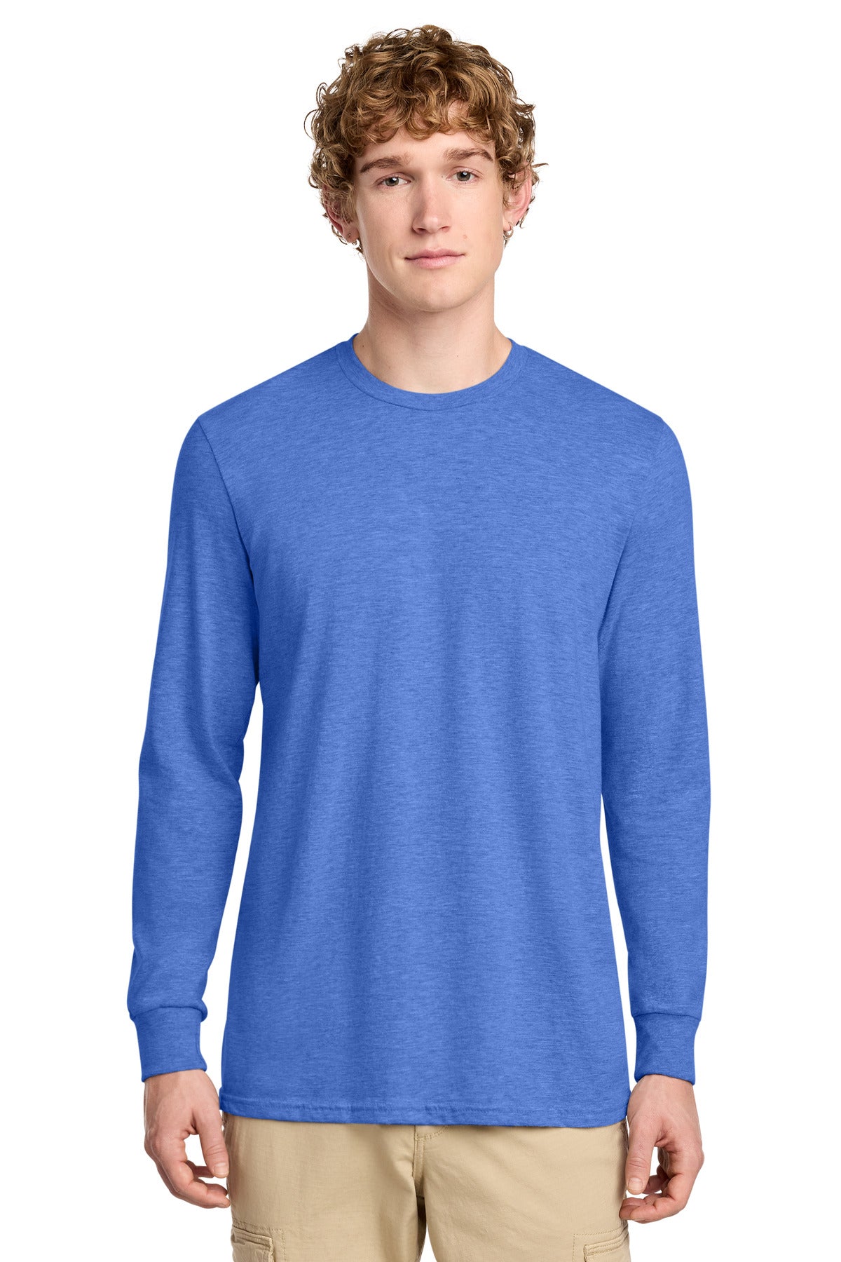 Custom Embroidery or DTF Print - District ® Perfect Blend ® CVC Long Sleeve Tee DT109