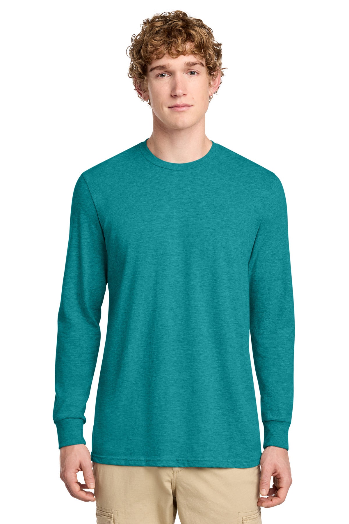Custom Embroidery or DTF Print - District ® Perfect Blend ® CVC Long Sleeve Tee DT109