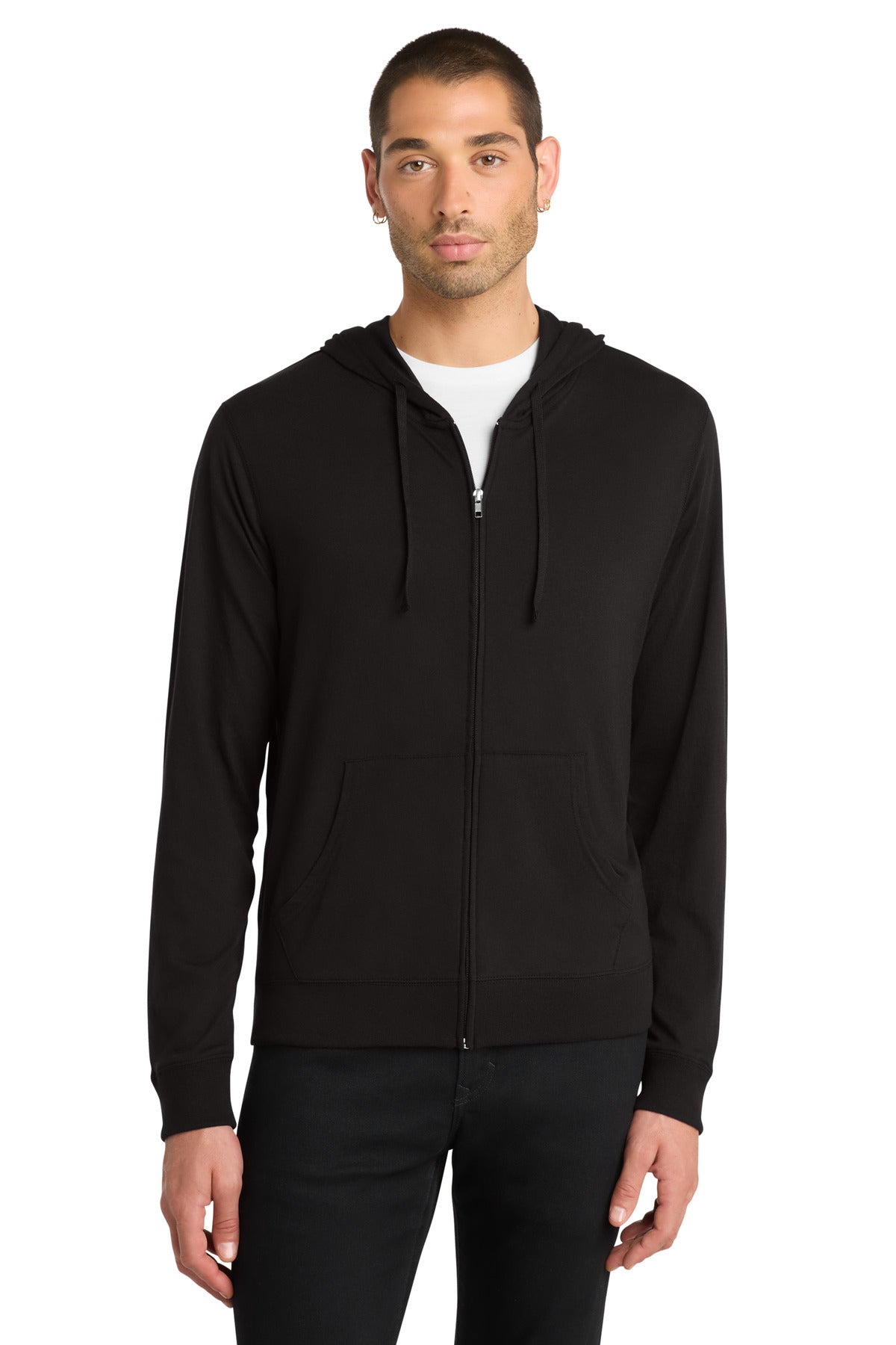 Custom Embroidery or DTF Print - District ® Jersey Full-Zip Hoodie. DT1100