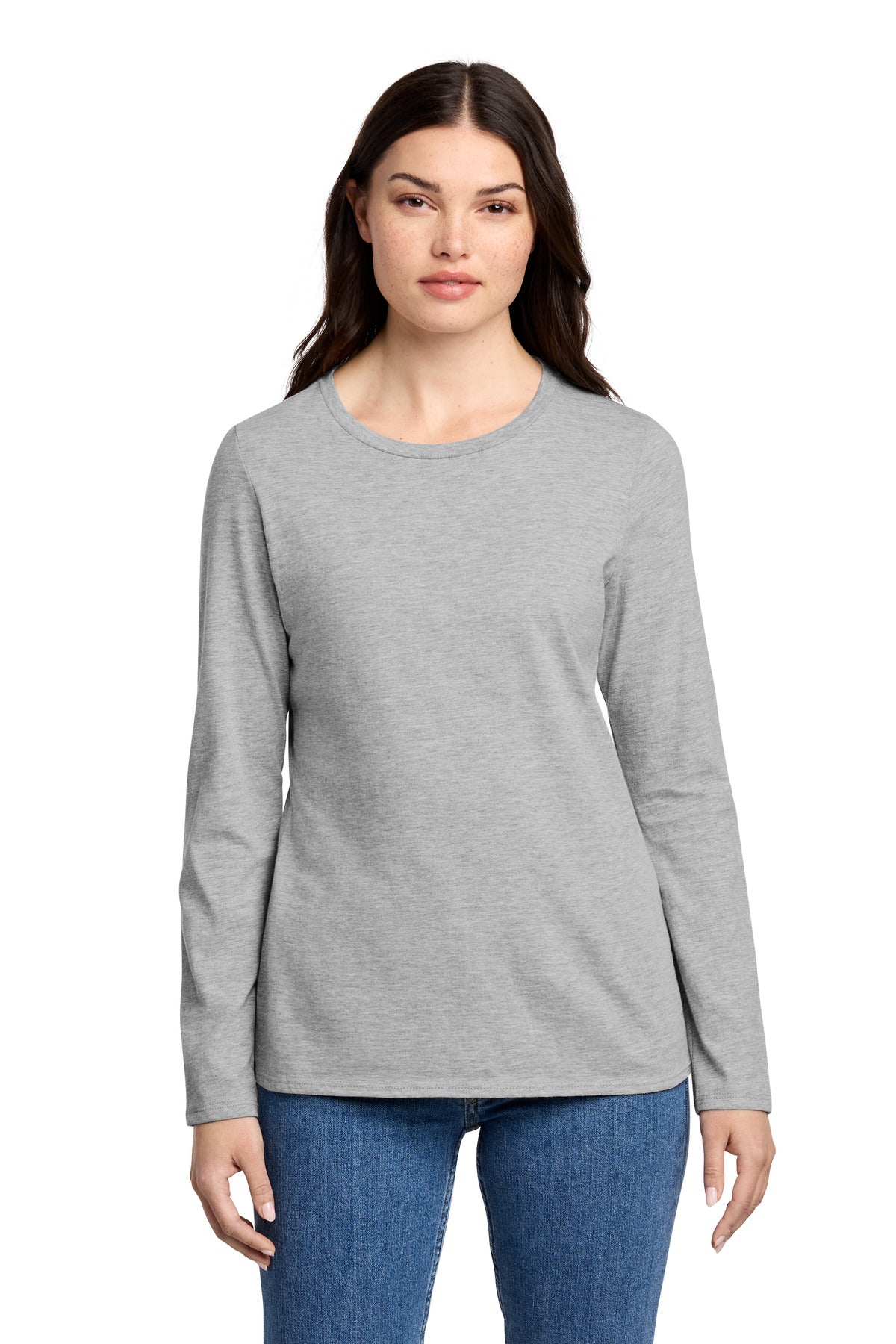 Custom Embroidery or DTF Print - District ® Women's Perfect Blend ® CVC Long Sleeve Tee DT110