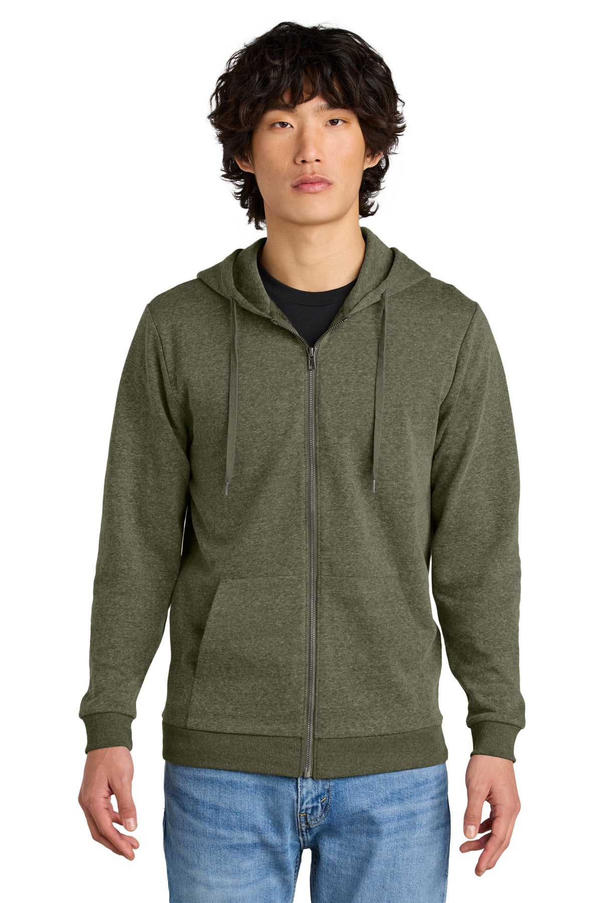 Custom Embroidery or DTF Print - District ® Perfect Tri ® Fleece Full-Zip Hoodie DT1302