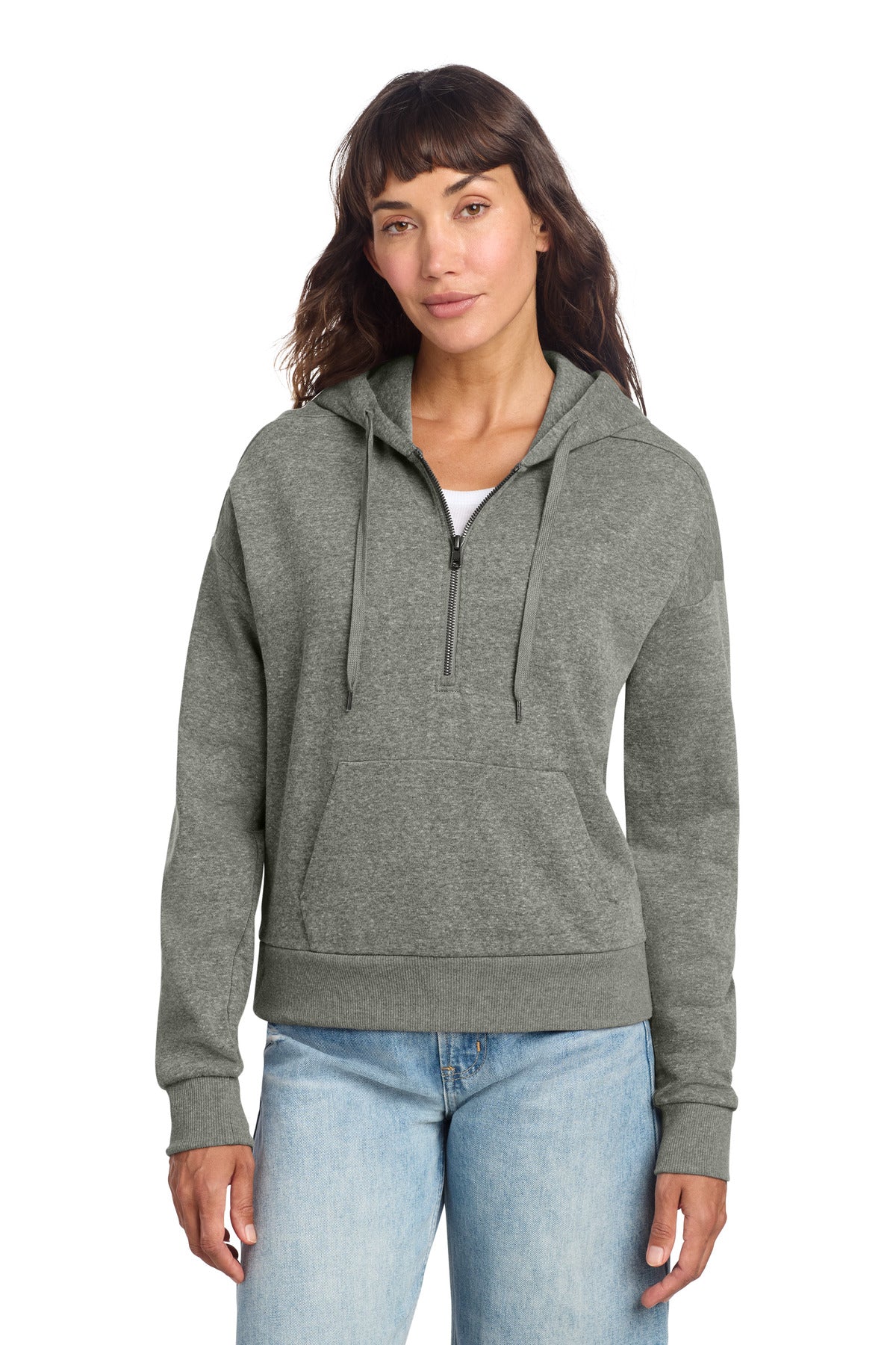 Custom Embroidery or DTF Print - District ® Women's Perfect Tri ® Fleece 1/2-Zip Pullover DT1311