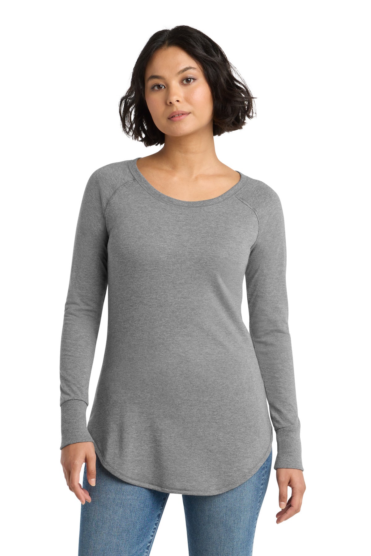 Custom Embroidery or DTF Print - District ® Women's Perfect Tri ® Long Sleeve Tunic Tee. DT132L