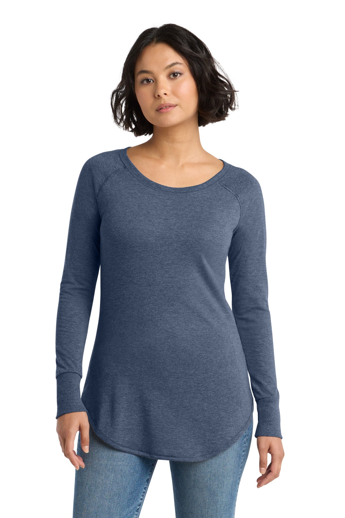 Custom Embroidery or DTF Print - District ® Women's Perfect Tri ® Long Sleeve Tunic Tee. DT132L