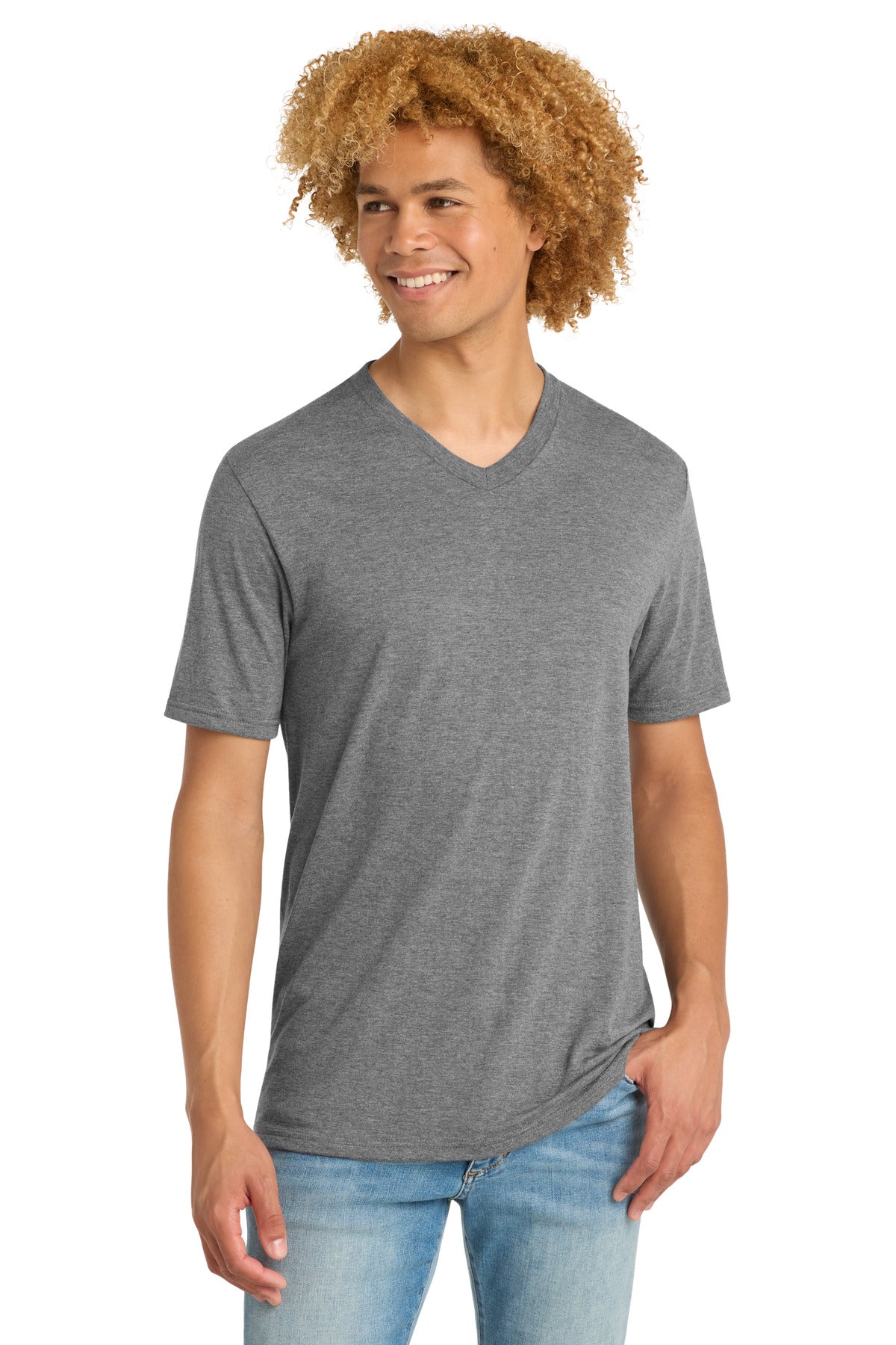 Custom Embroidery or DTF Print - District ® Perfect Tri ® V-Neck Tee. DT1350