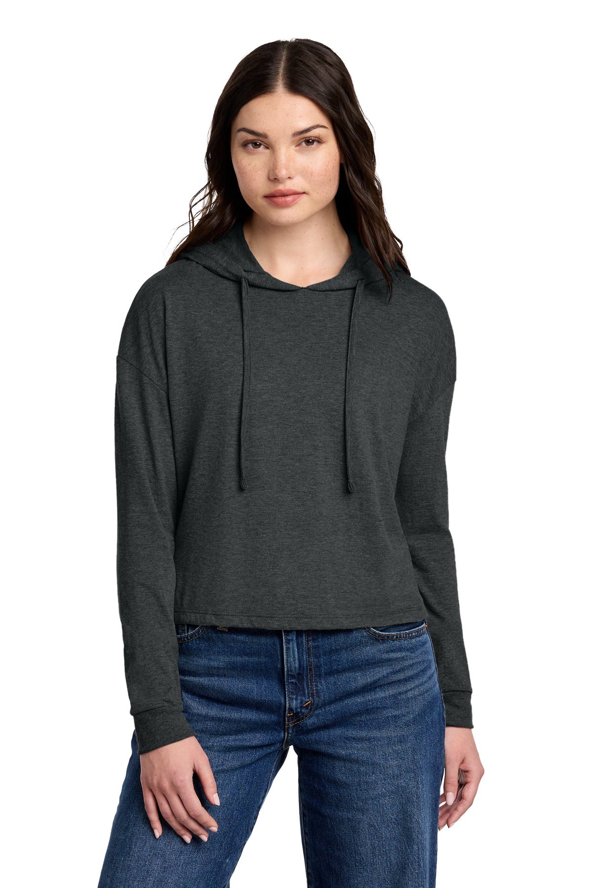 Custom Embroidery or DTF Print - District ® Women's Perfect Tri ® Midi Long Sleeve Hoodie DT1390L