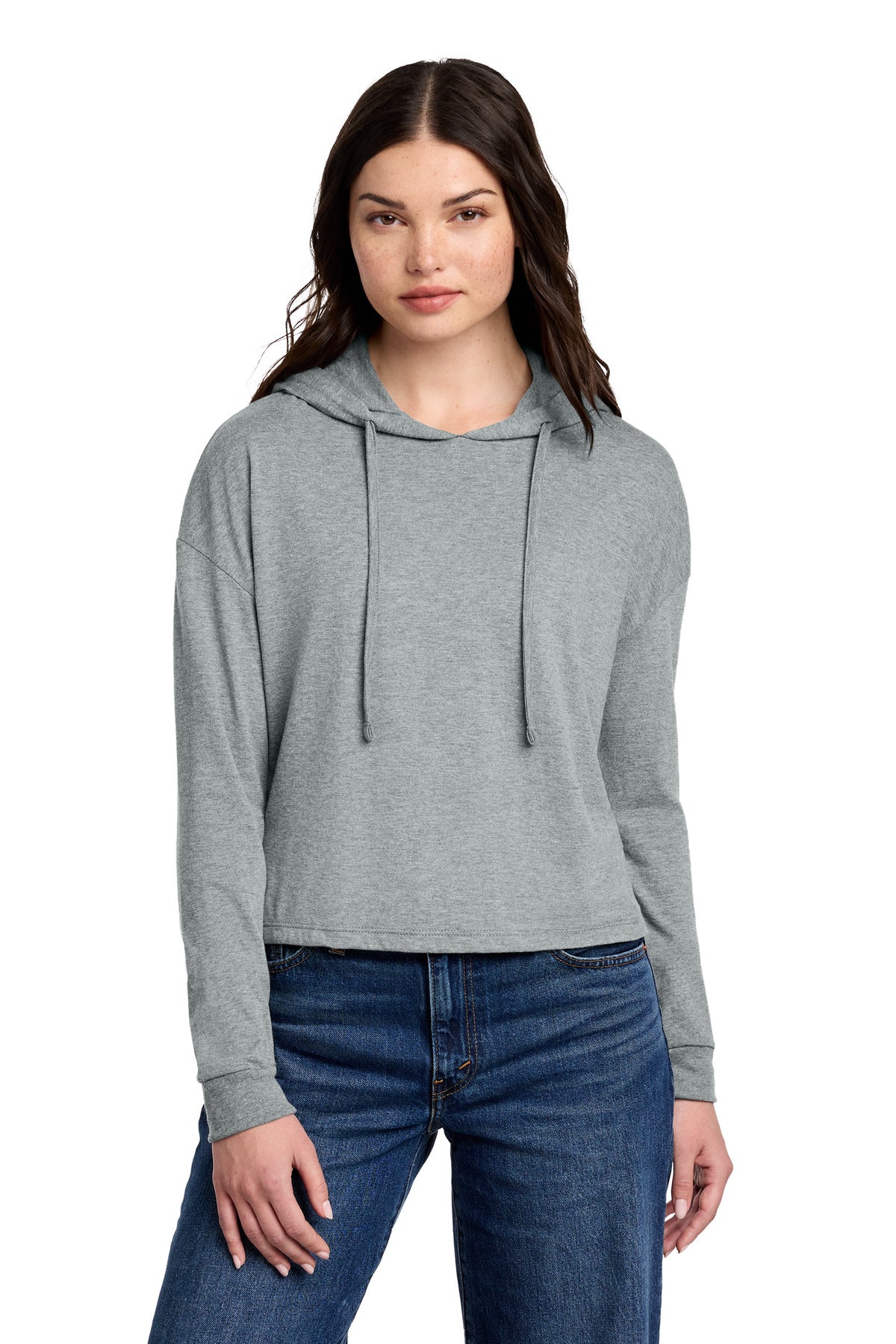 Custom Embroidery or DTF Print - District ® Women's Perfect Tri ® Midi Long Sleeve Hoodie DT1390L