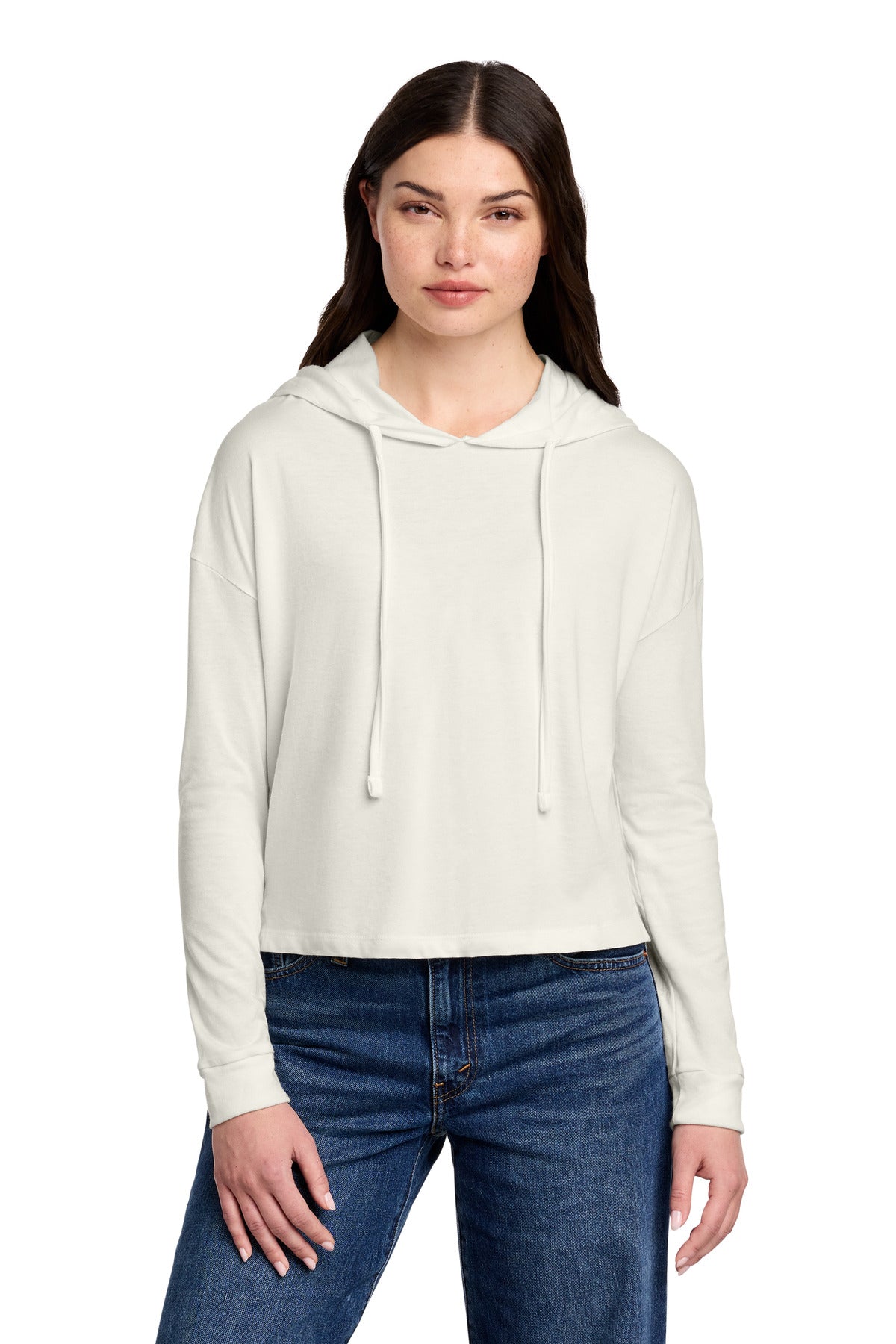 Custom Embroidery or DTF Print - District ® Women's Perfect Tri ® Midi Long Sleeve Hoodie DT1390L
