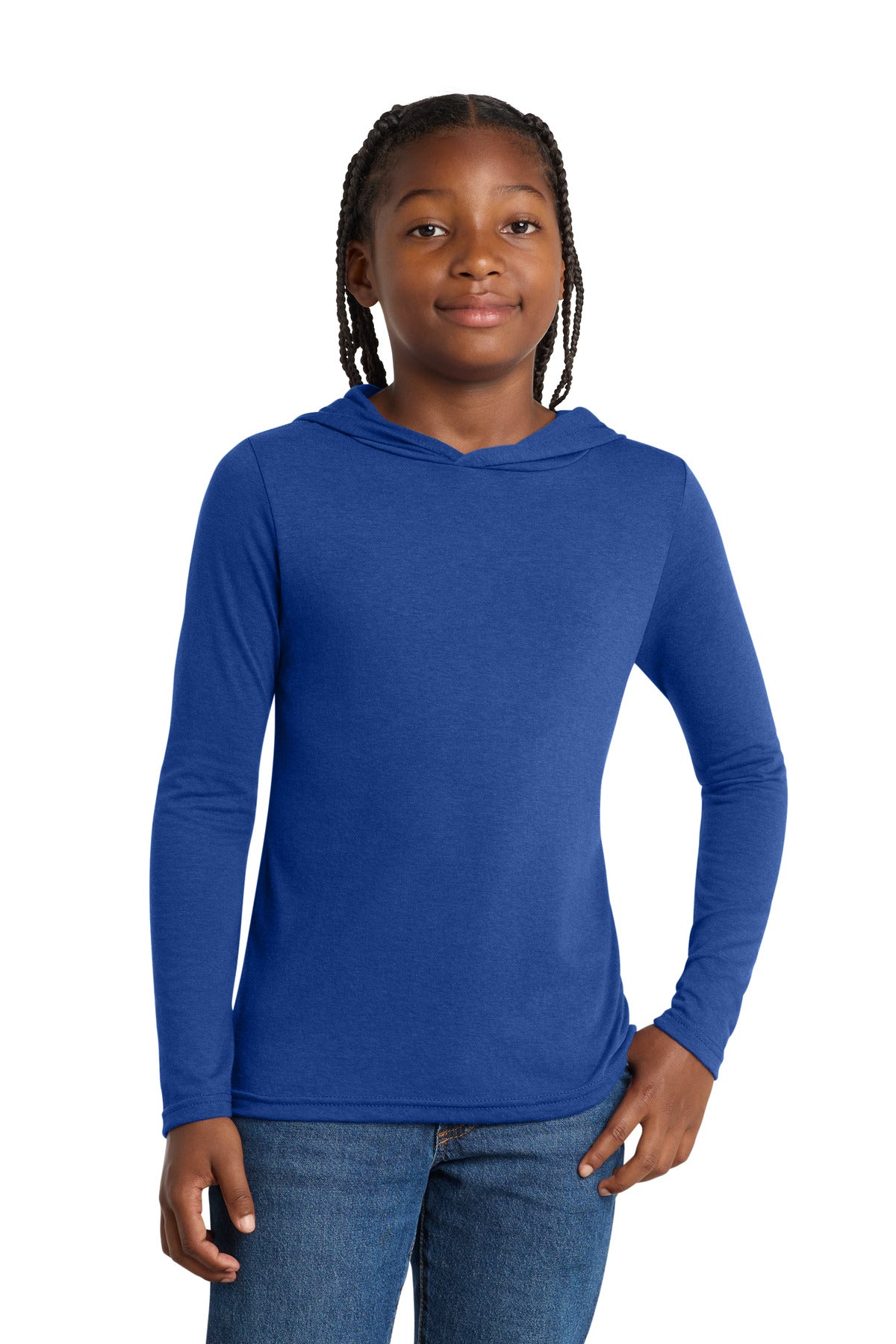 Custom Embroidery or DTF Print - District ® Youth Perfect Tri ® Long Sleeve Hoodie DT139Y