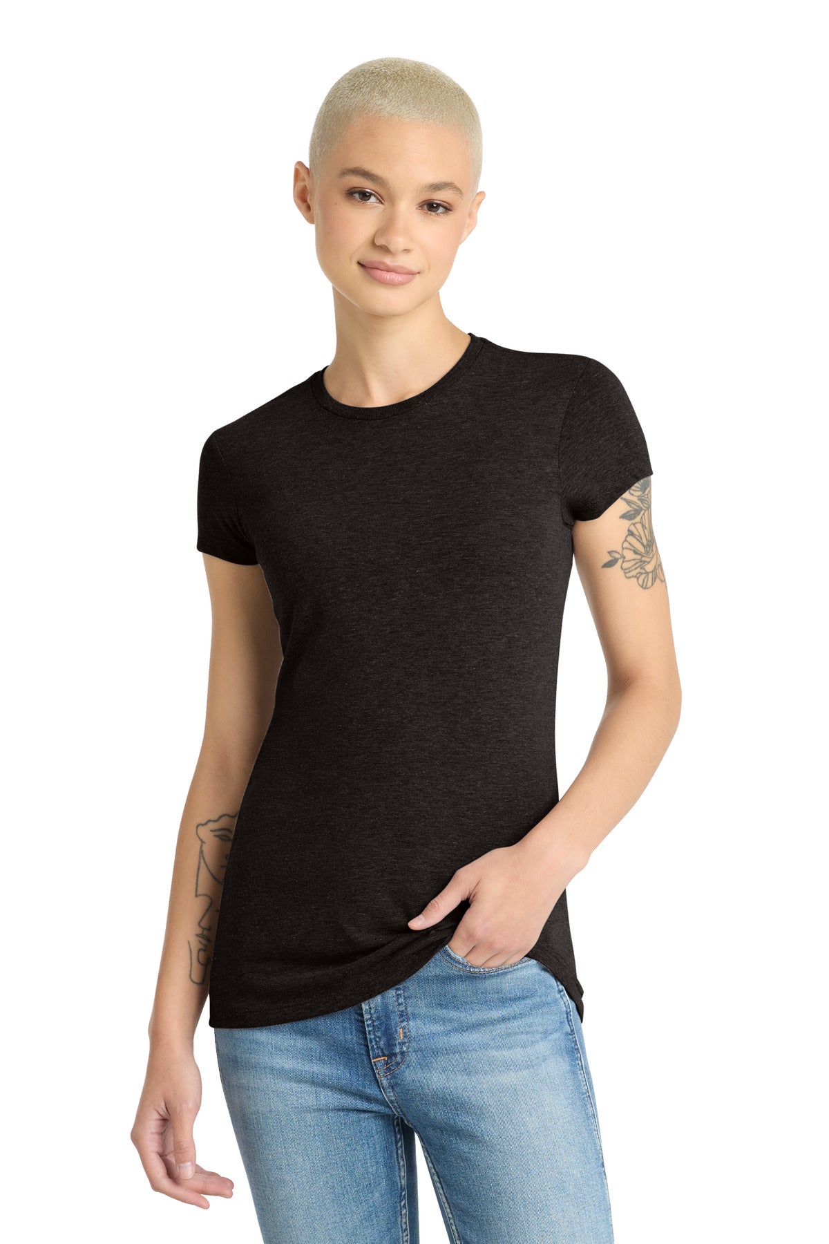 Custom Embroidery or DTF Print - District ® Women's Fitted Perfect Tri ® Tee. DT155