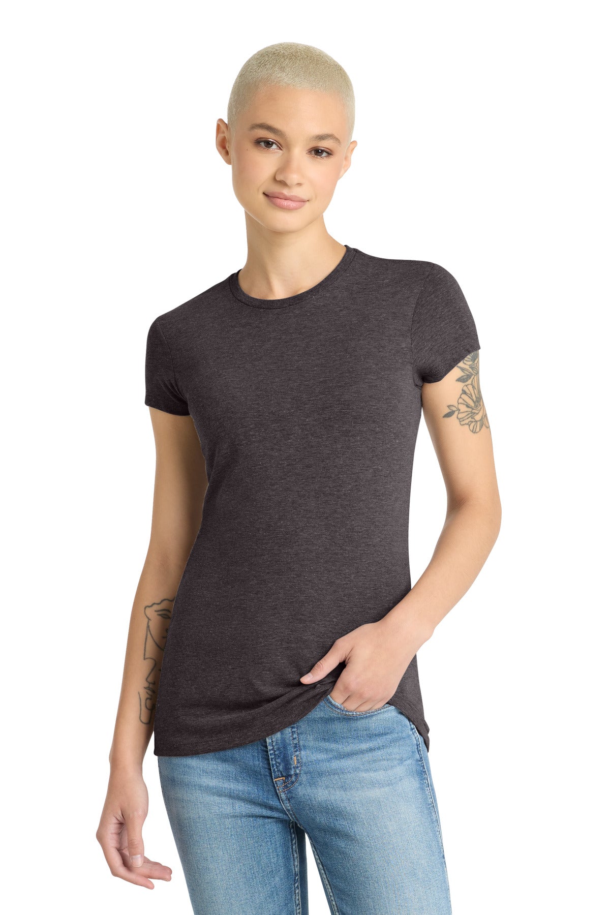 Custom Embroidery or DTF Print - District ® Women's Fitted Perfect Tri ® Tee. DT155
