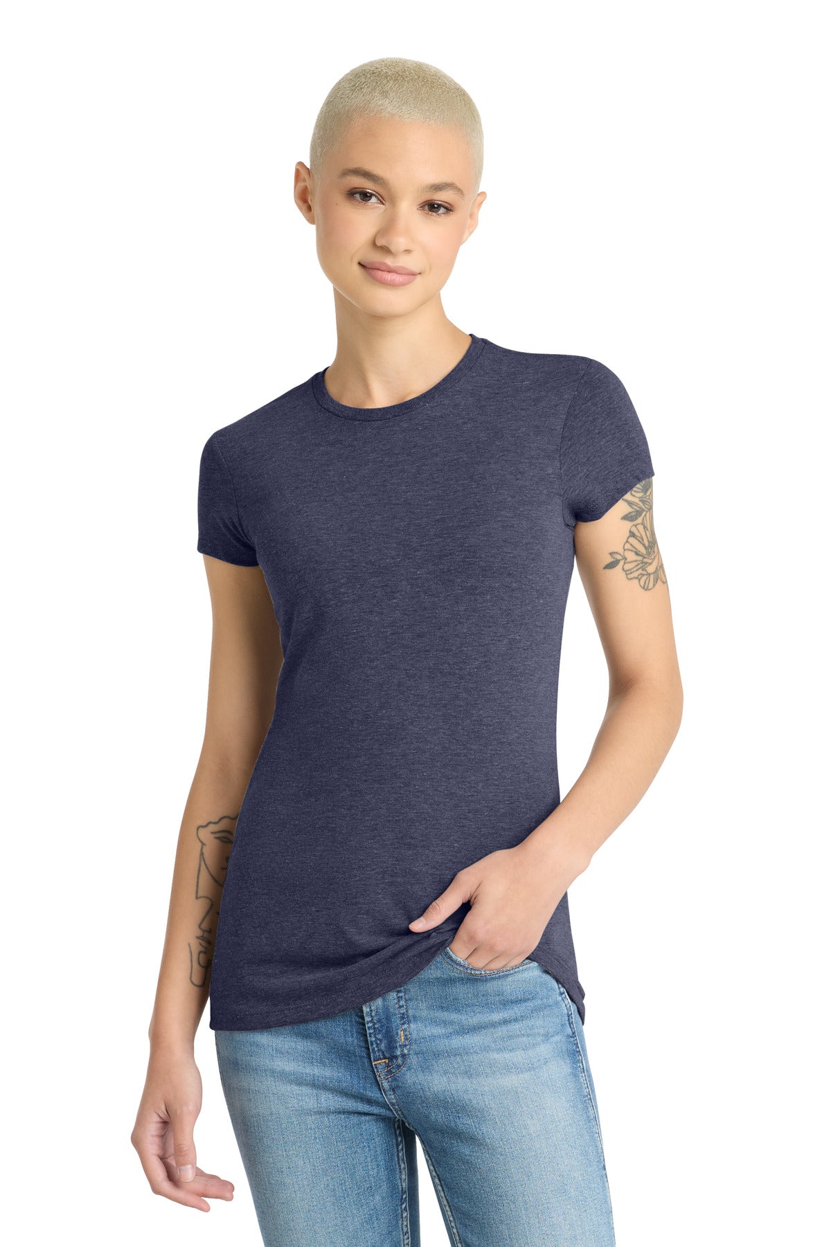 Custom Embroidery or DTF Print - District ® Women's Fitted Perfect Tri ® Tee. DT155