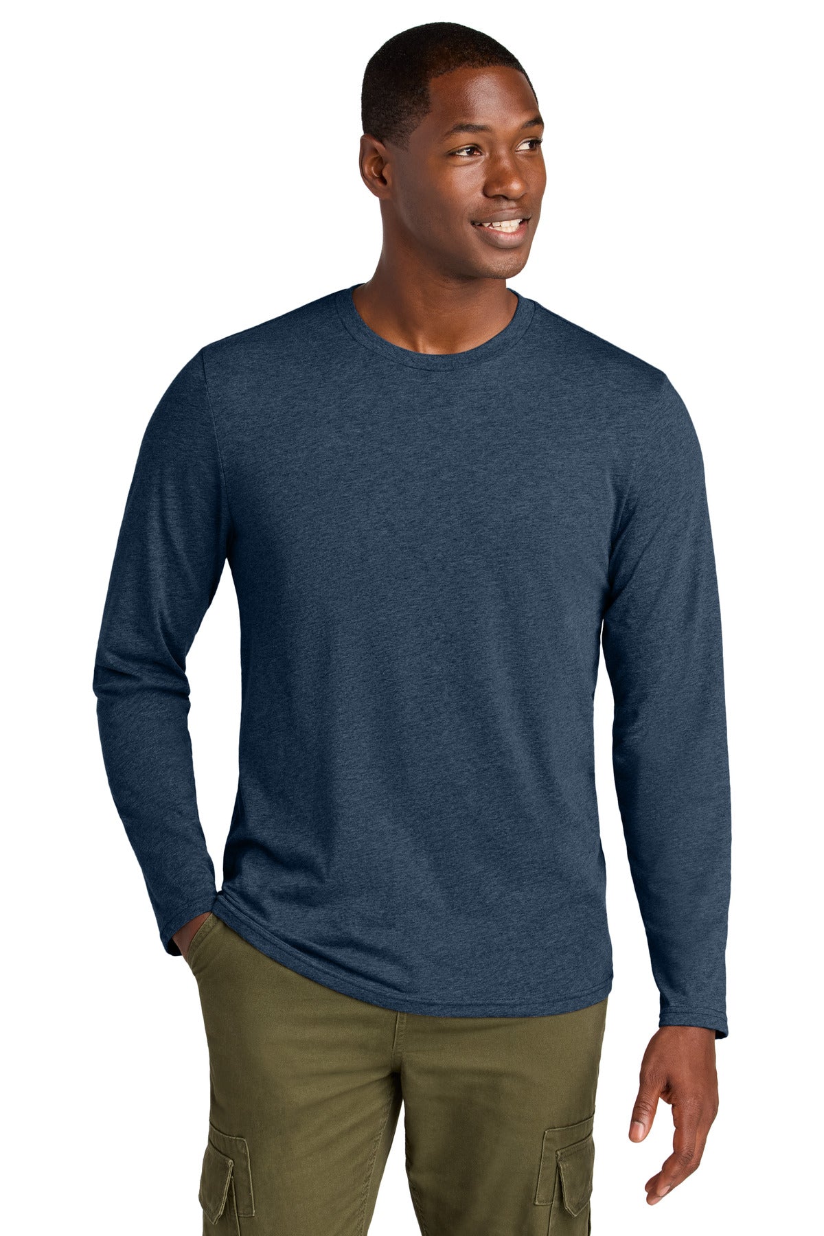 Custom Embroidery or DTF Print - District ® Perfect Weight ® CVC Long Sleeve Tee DT185