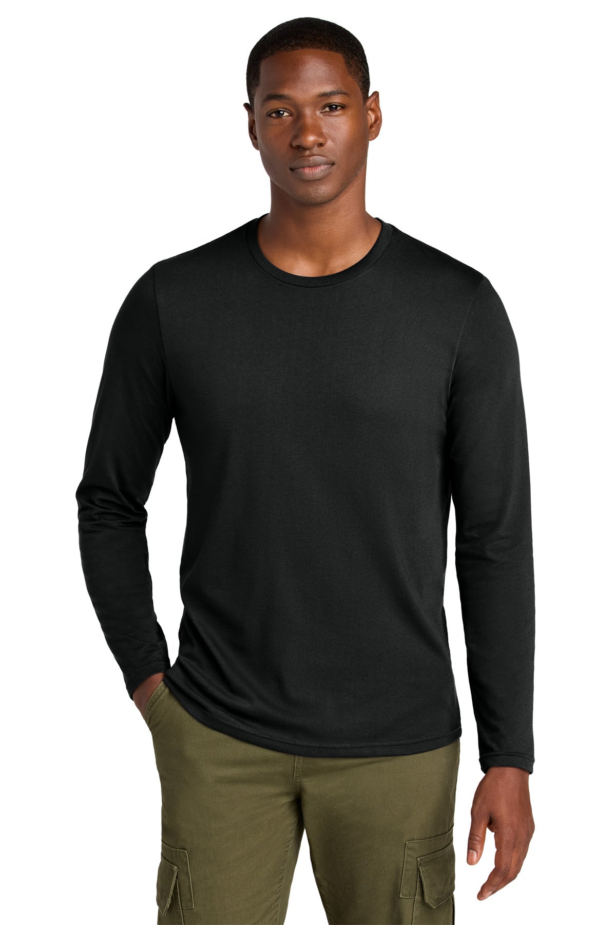 Custom Embroidery or DTF Print - District ® Perfect Weight ® CVC Long Sleeve Tee DT185