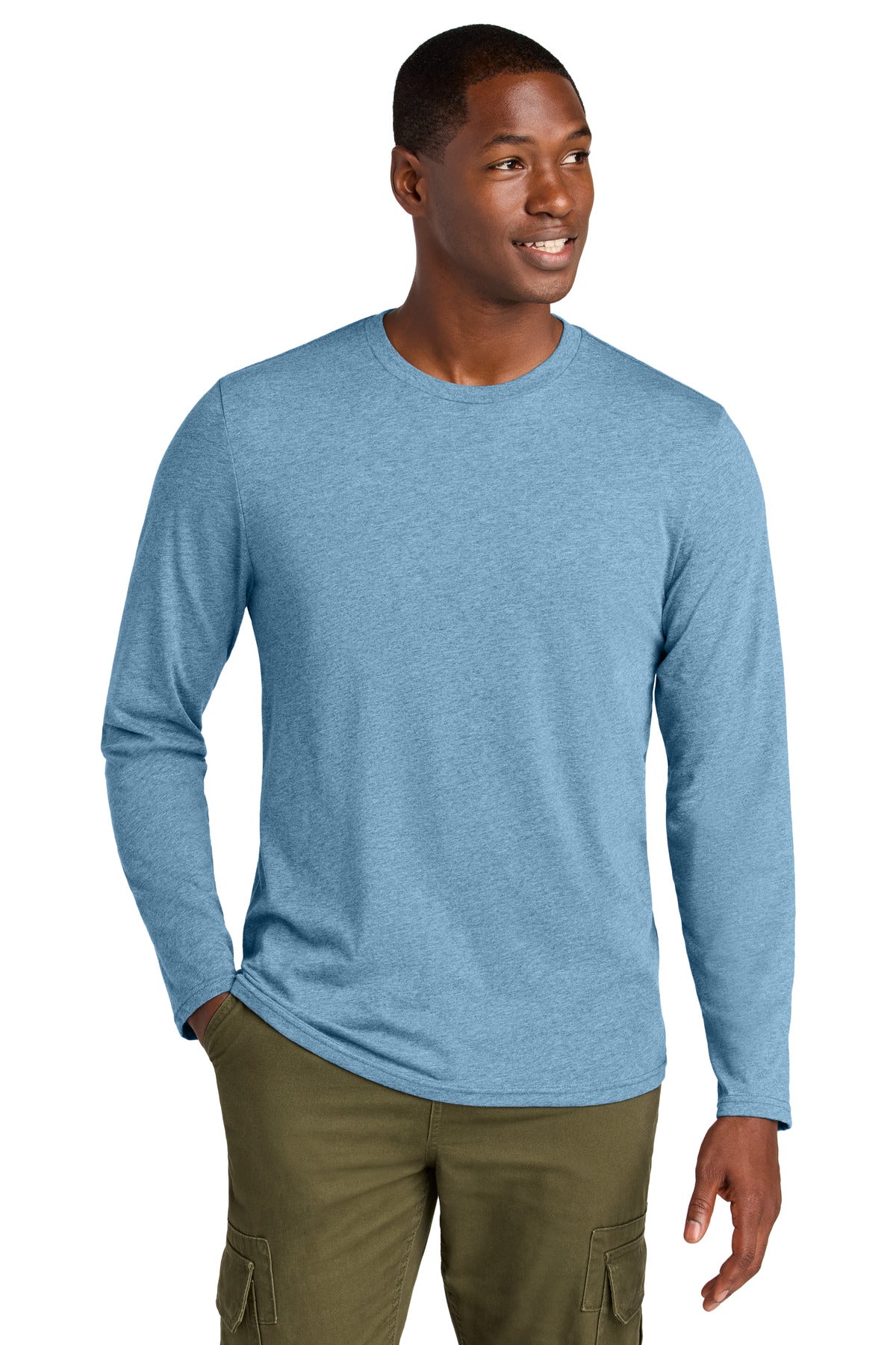 Custom Embroidery or DTF Print - District ® Perfect Weight ® CVC Long Sleeve Tee DT185