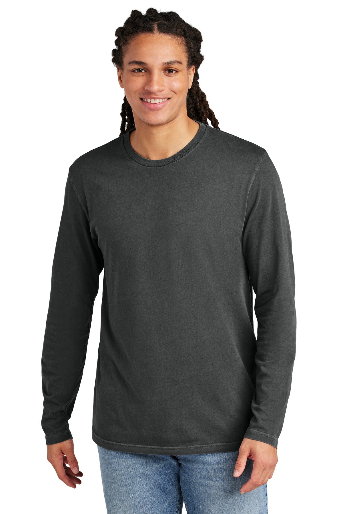Custom Embroidery or DTF Print - District Wash ™ Long Sleeve Tee DT2103