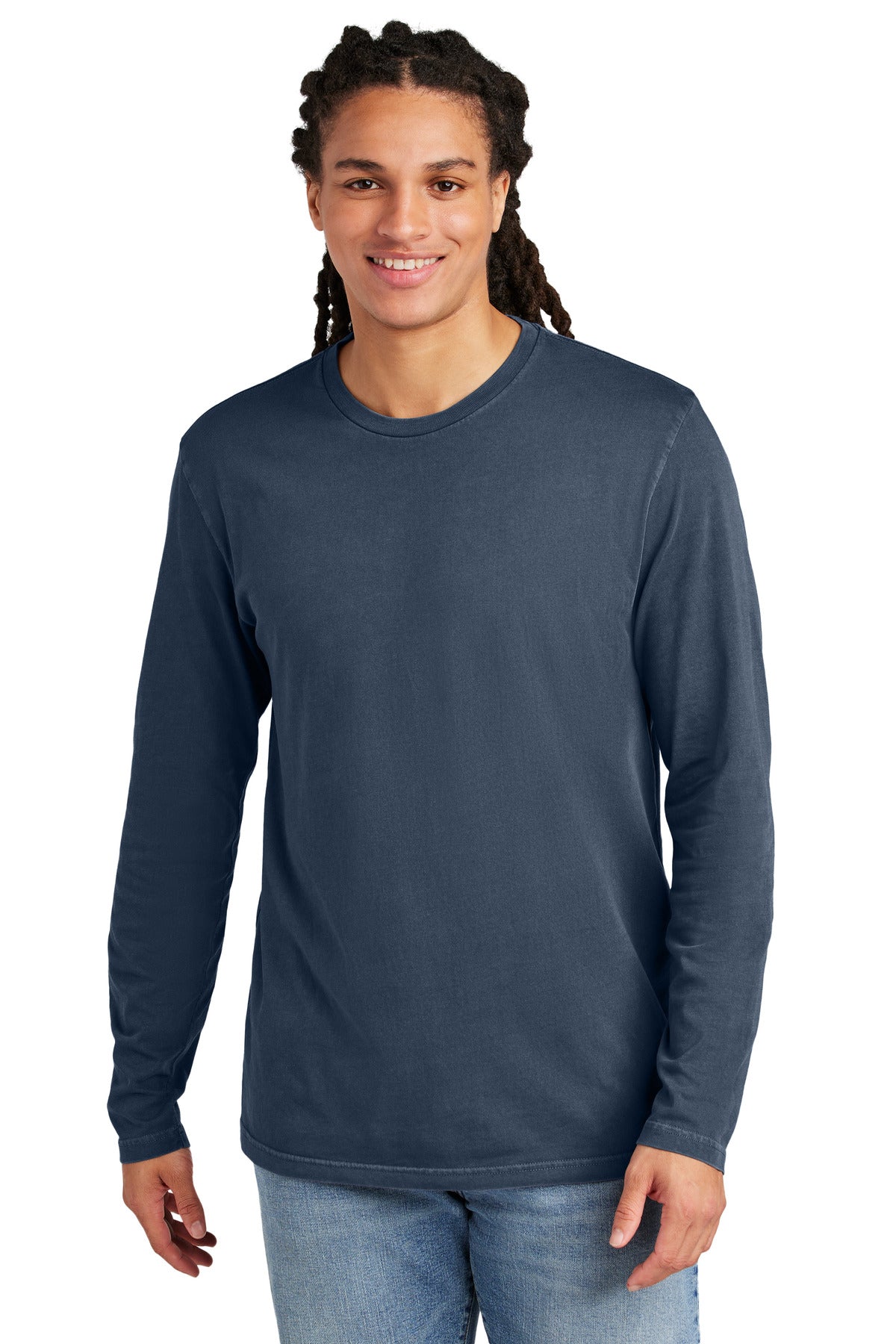 Custom Embroidery or DTF Print - District Wash ™ Long Sleeve Tee DT2103