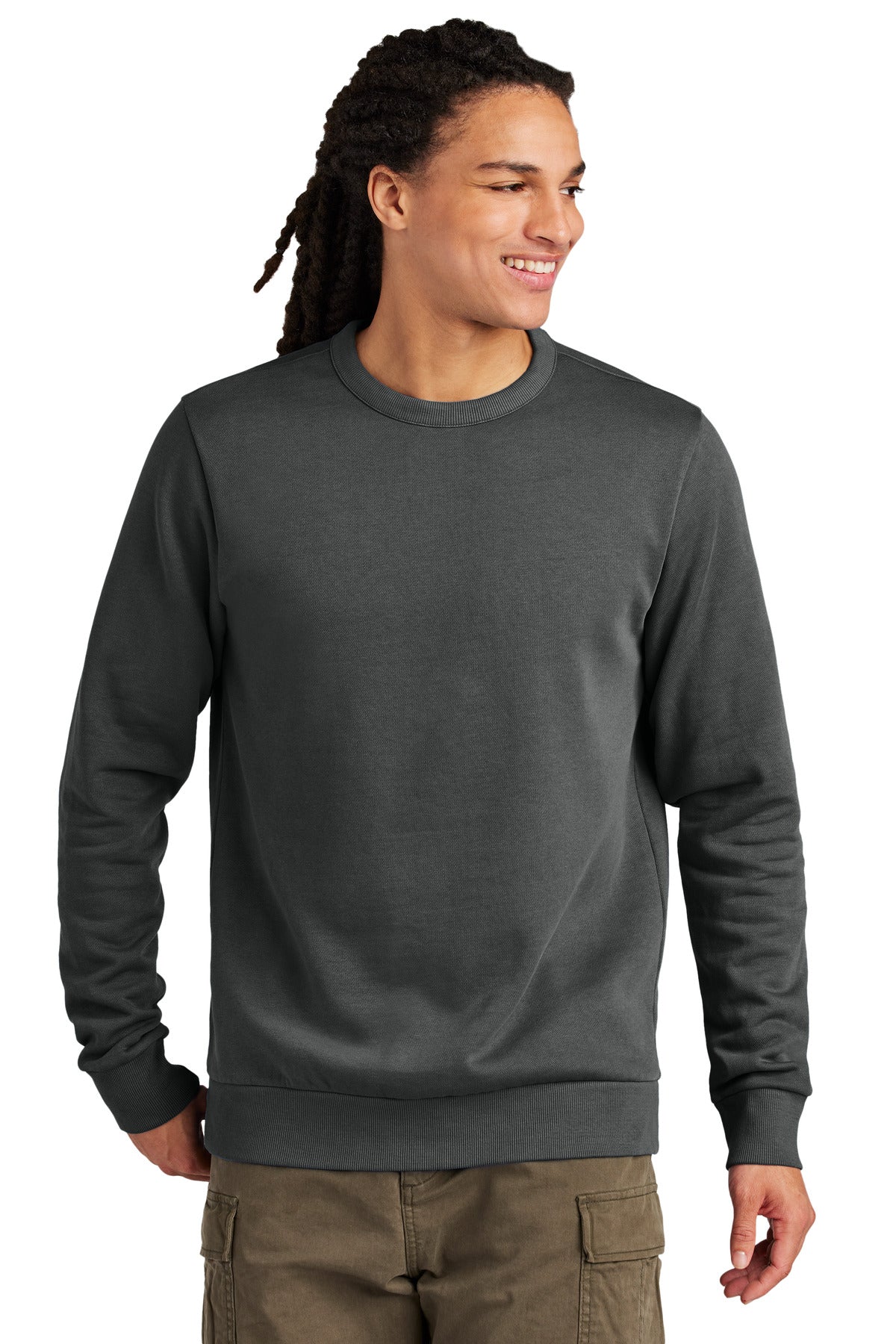 Custom Embroidery or DTF Print - District Wash ™ Fleece Crew DT2204
