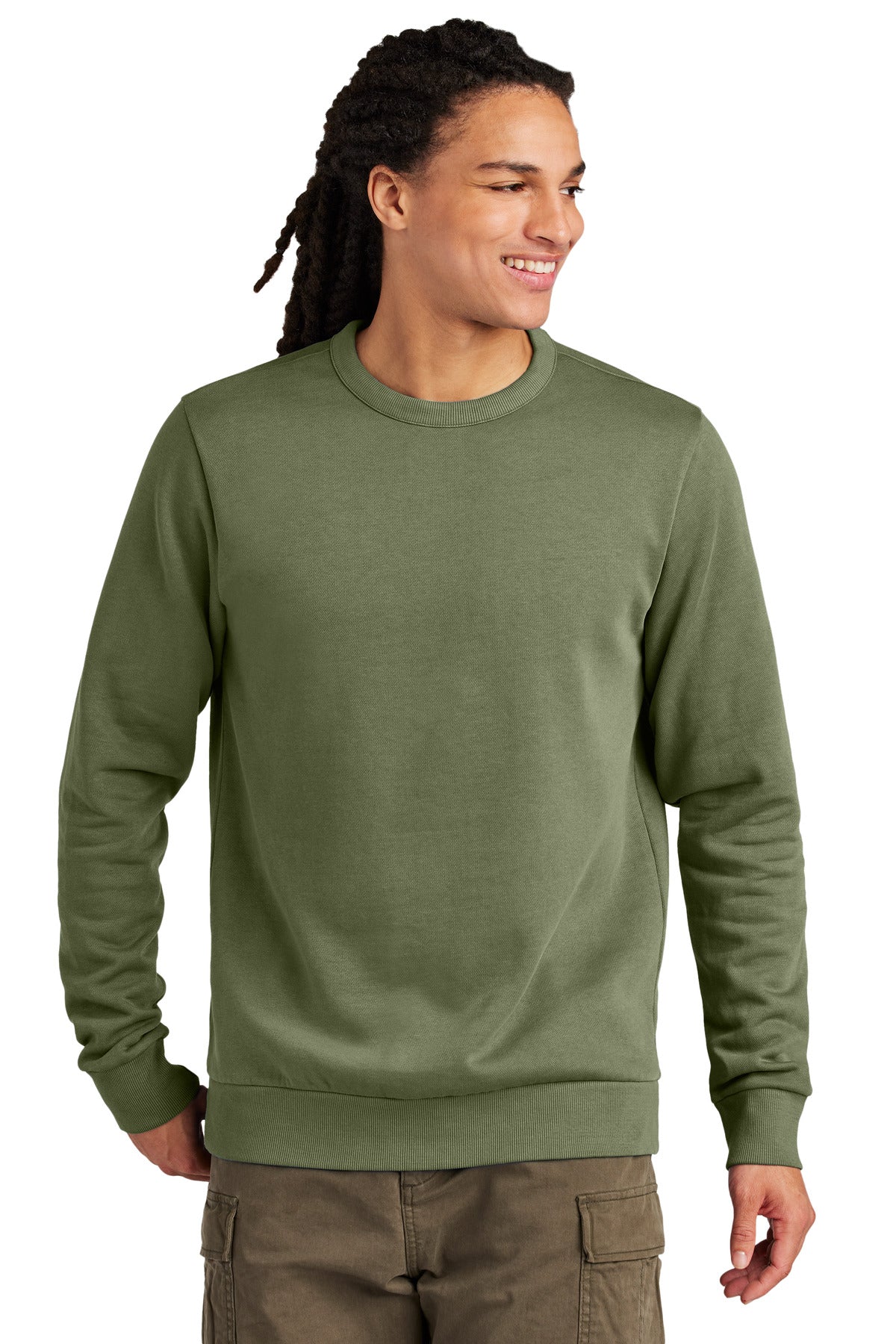 Custom Embroidery or DTF Print - District Wash ™ Fleece Crew DT2204