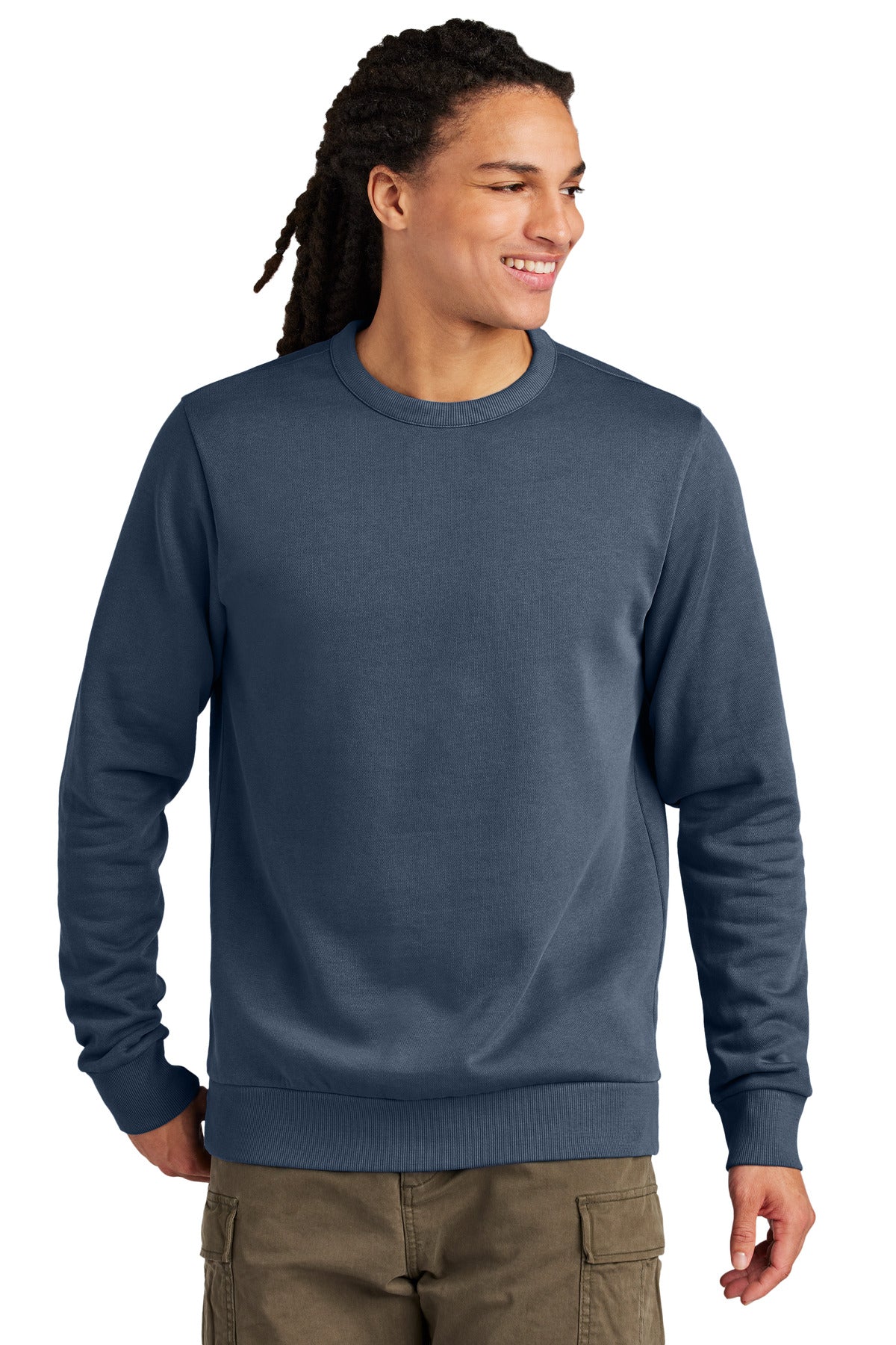 Custom Embroidery or DTF Print - District Wash ™ Fleece Crew DT2204