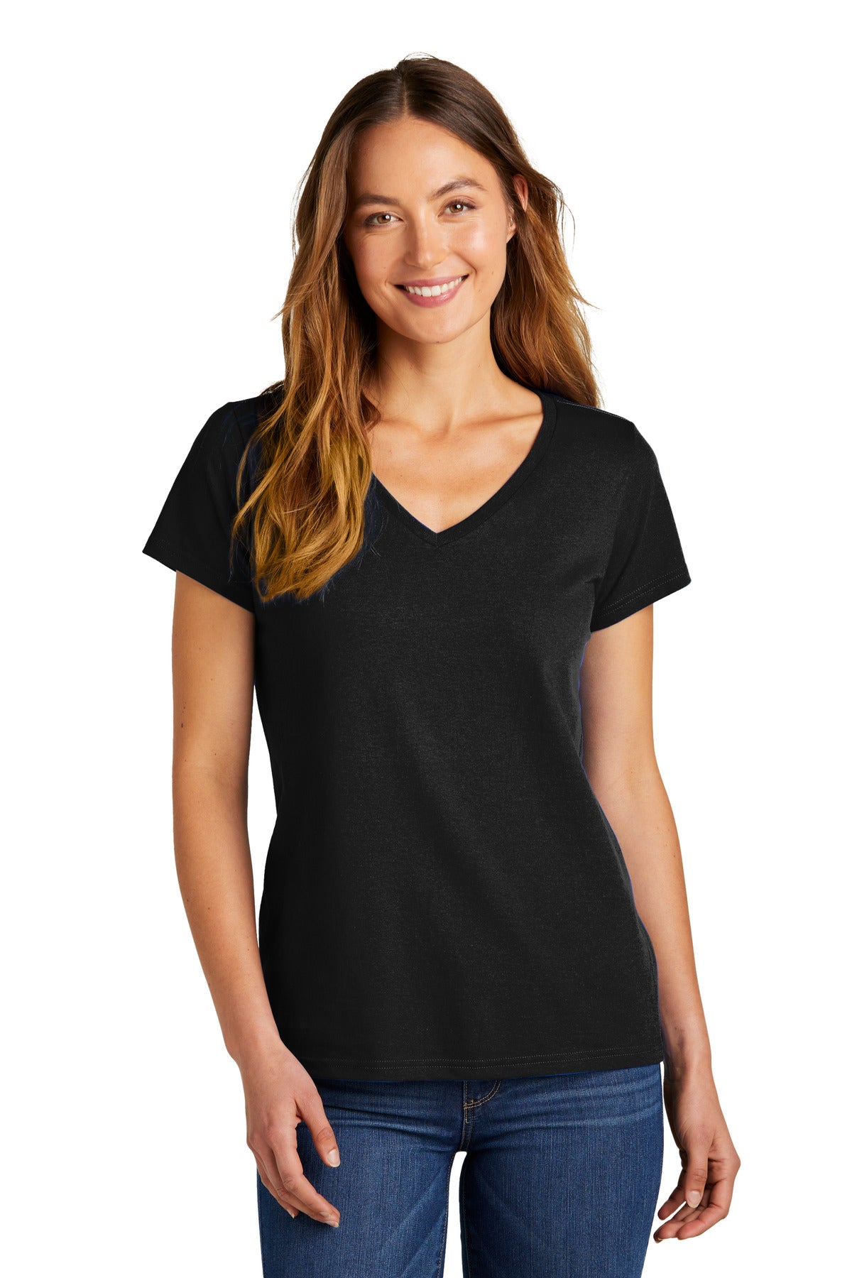 Custom Embroidery or DTF Print - District ® Women's The Concert Tee ® V-Neck DT5002