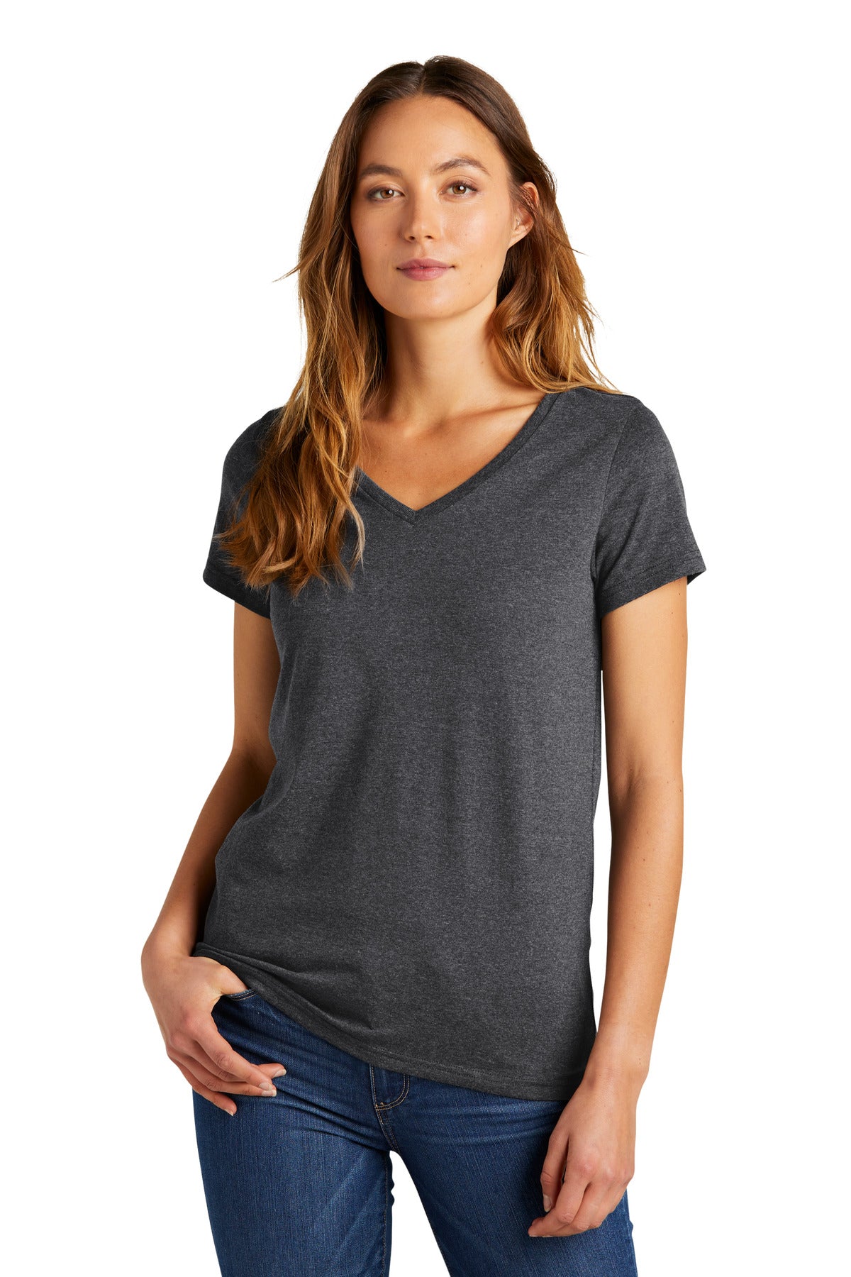 Custom Embroidery or DTF Print - District ® Women's The Concert Tee ® V-Neck DT5002