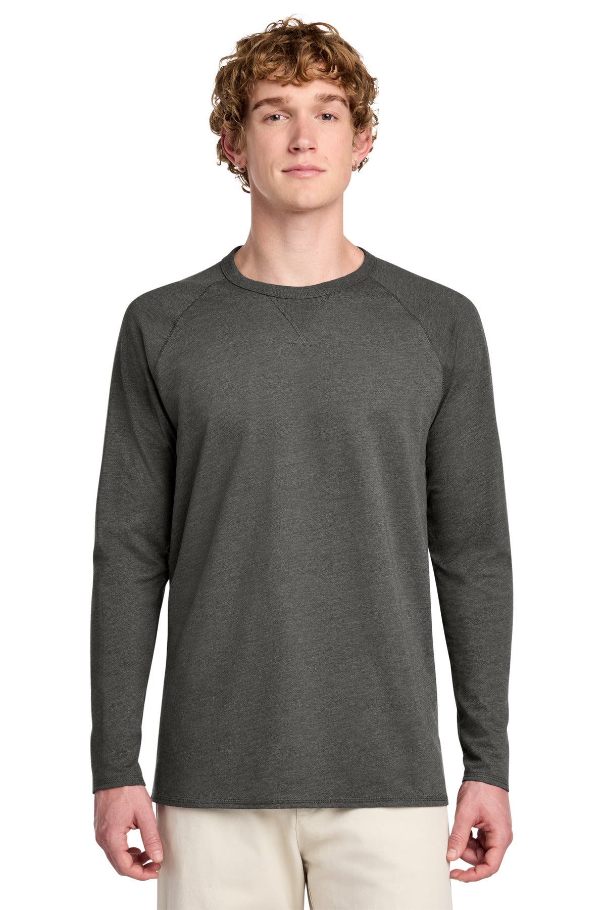 Custom Embroidery or DTF Print - District ® Featherweight French Terry ™ Long Sleeve Crewneck DT572