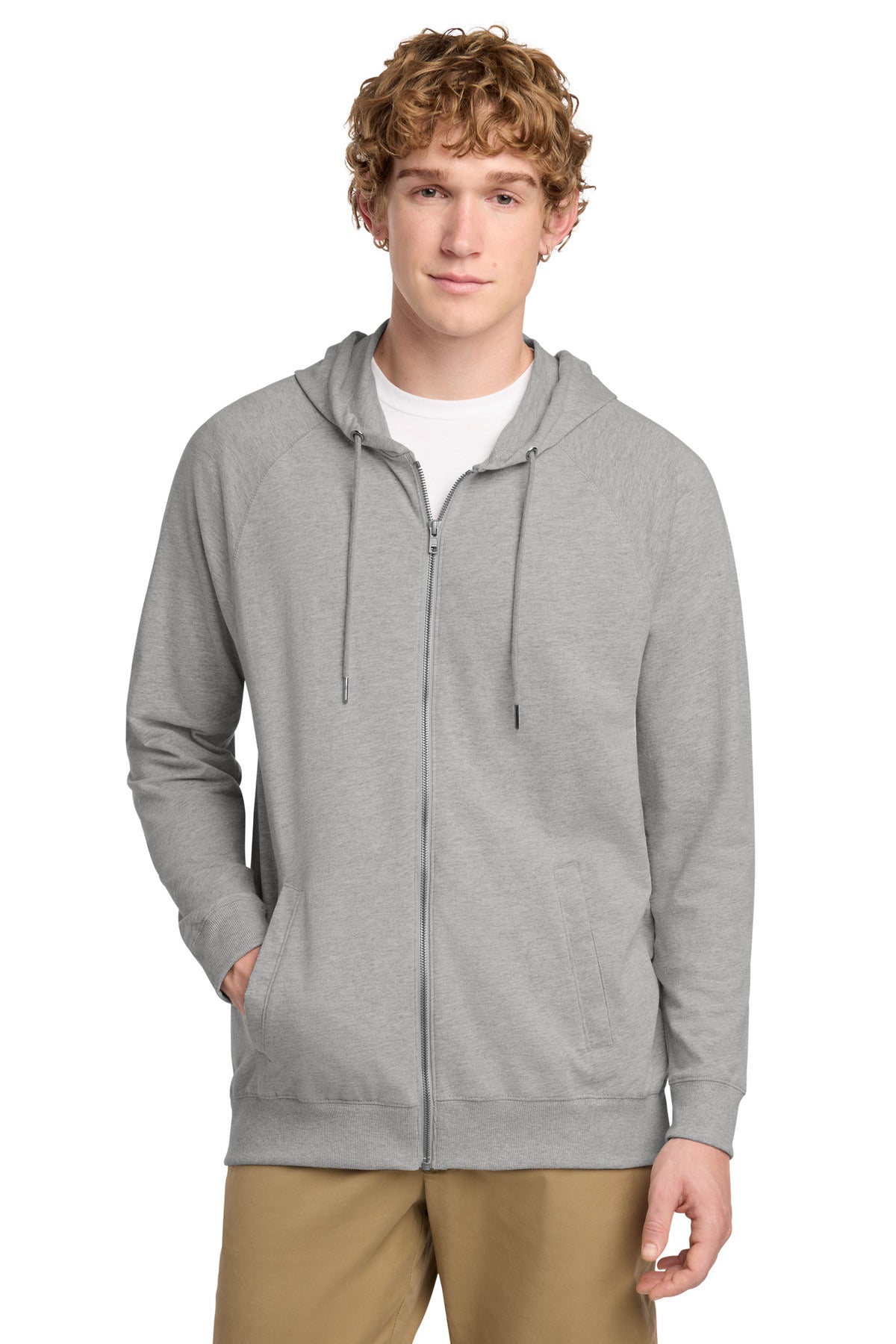 Custom Embroidery or DTF Print - District ® Featherweight French Terry ™ Full-Zip Hoodie DT573